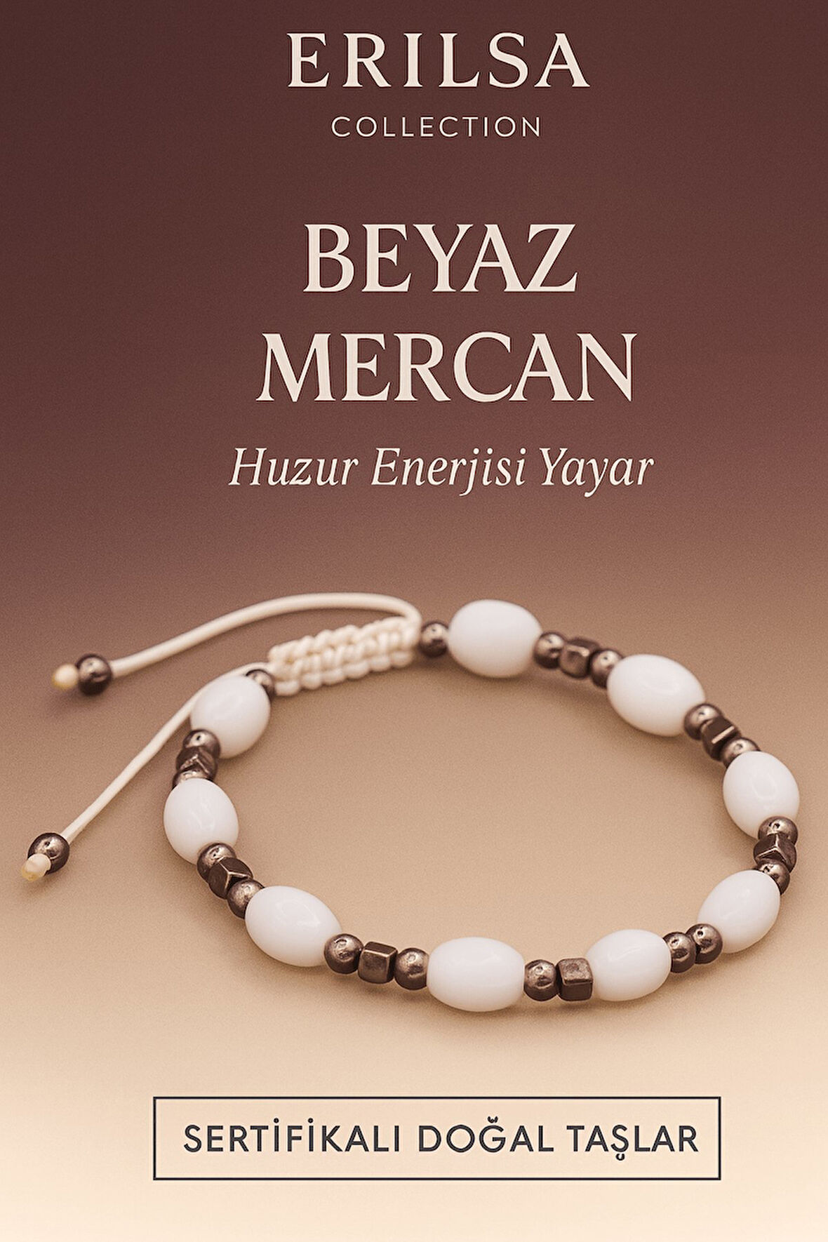 Sertifikalı Beyaz Mercan Taşı Bileklik – Saflık ve Huzur Enerjisi Yayan Doğal Taş