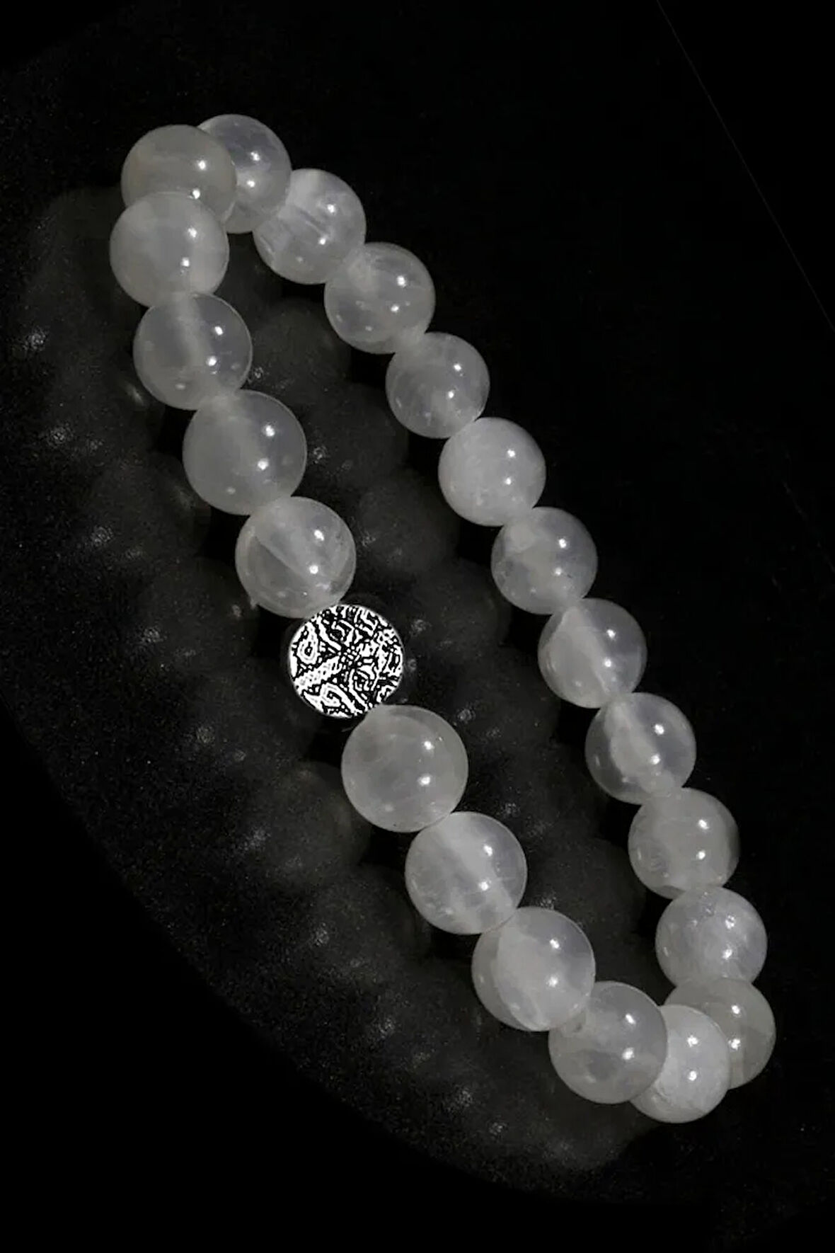 Sertifikalı 1.Kalite Gerçek Selenit Taşı Bileklik (Hakiki)