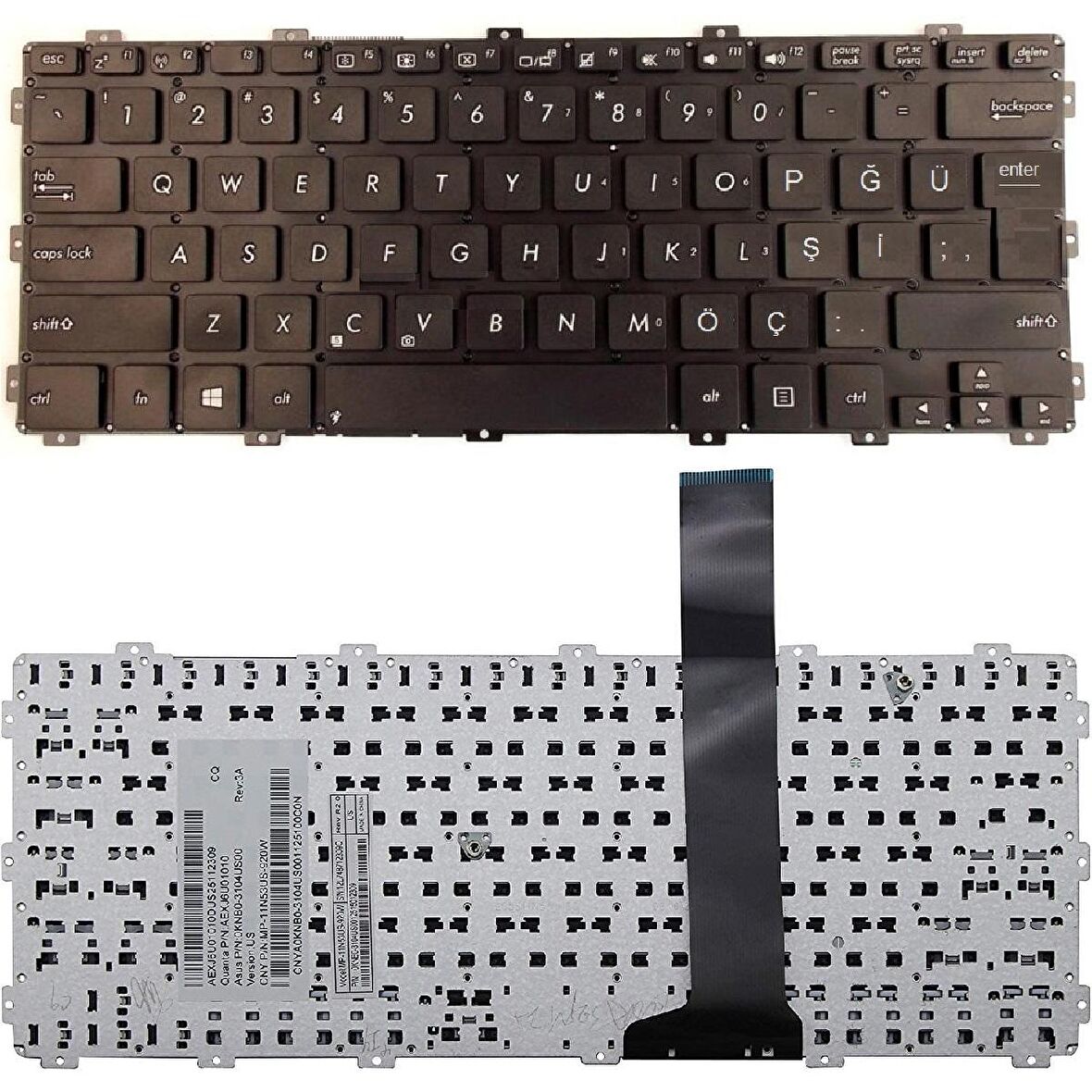 Asus MP-11N56TQ-920, MP-11N56TQ-920W Uyumlu Klavye Tuş Takımı Tuş Seti Siyah Türkçe