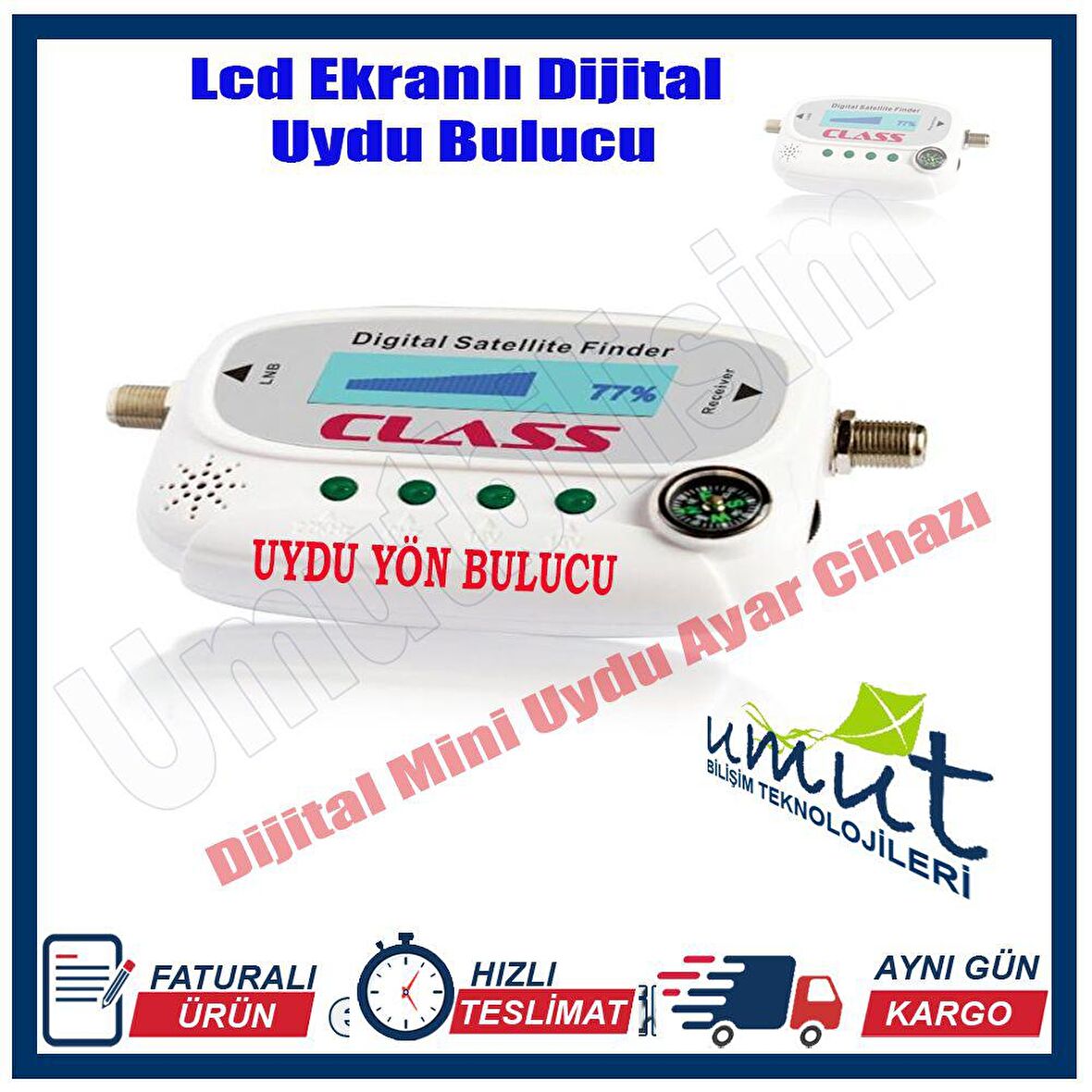 Digital Uydu Bulucu Pusulalı Mini Lcd Ekranlı Dijital Uydu Yön Sinyalı Bulucu Mini Uydu Sinyal Buluc