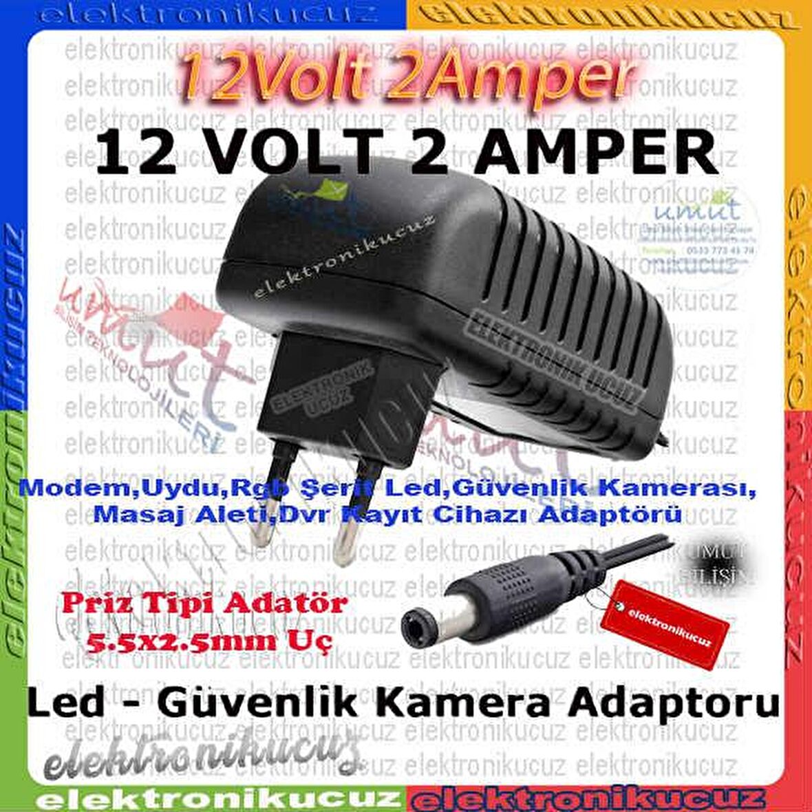 EU-03- KALİTELİ SAĞLAM ARAYANLAR için 12 VOLT 2 AMPER 12V 2A - GOLDMASTER UYDU ADAPTÖRÜ 