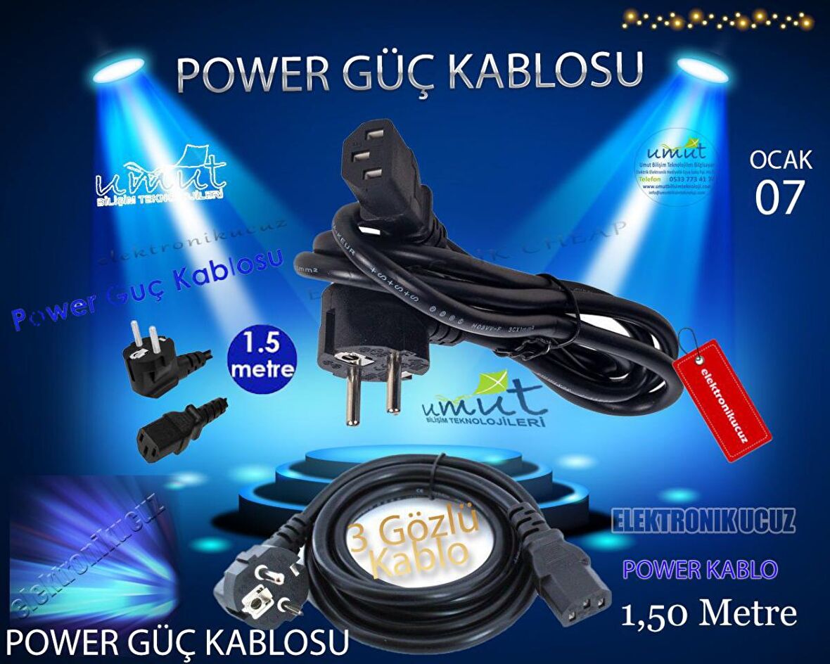 EU-15-Samsung CLP670nd Yazıcı Güç Kablosu ( 220V Ac Power Cord )