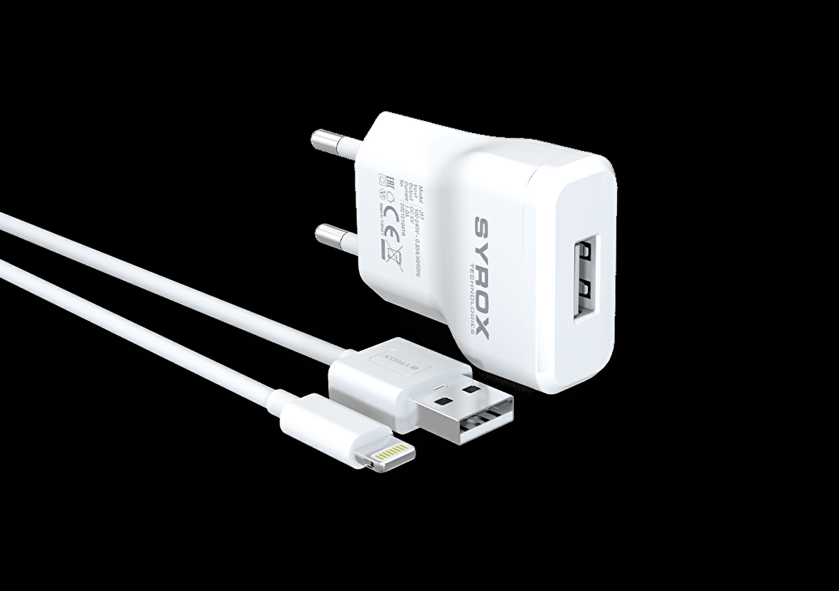 Syrox EU-41 Lightning 5 Watt Hızlı Şarj Aleti Beyaz