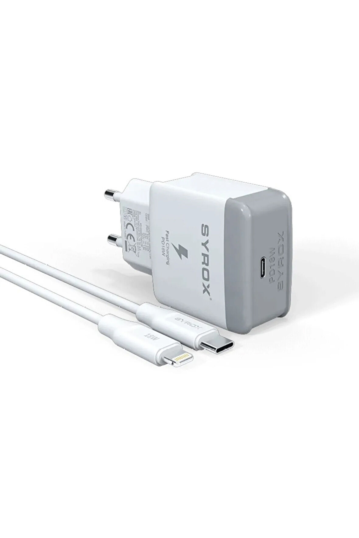 Umut Bilişim Teknolojileri _  PD18L 3.0A 18W Pd Type-C To Lightning Set (Şarj Adaptörü+Type-C To Lightning Kablo)