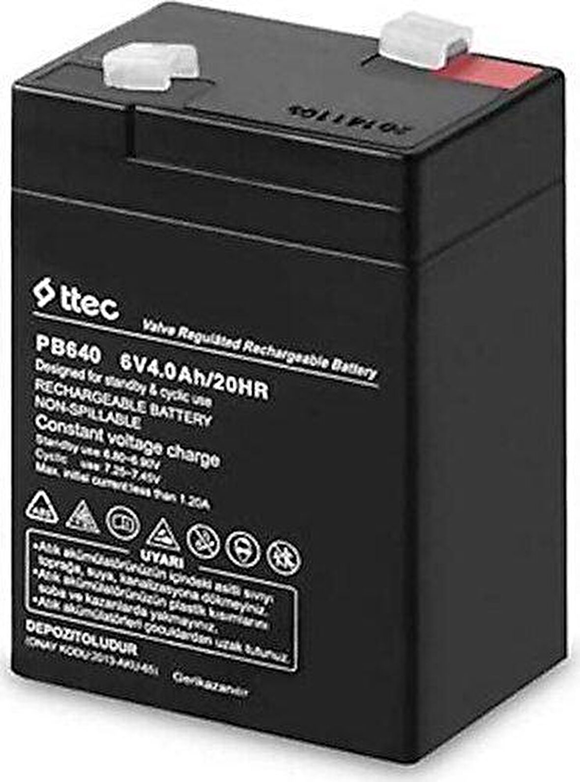 HHM - TTEC 6 VOLT 4 AMPER BAKIMSIZ KURU AKÜ- 6V 4 AH 2020 ÜRETİMİ YENİ AKÜ BATARYA PİL 