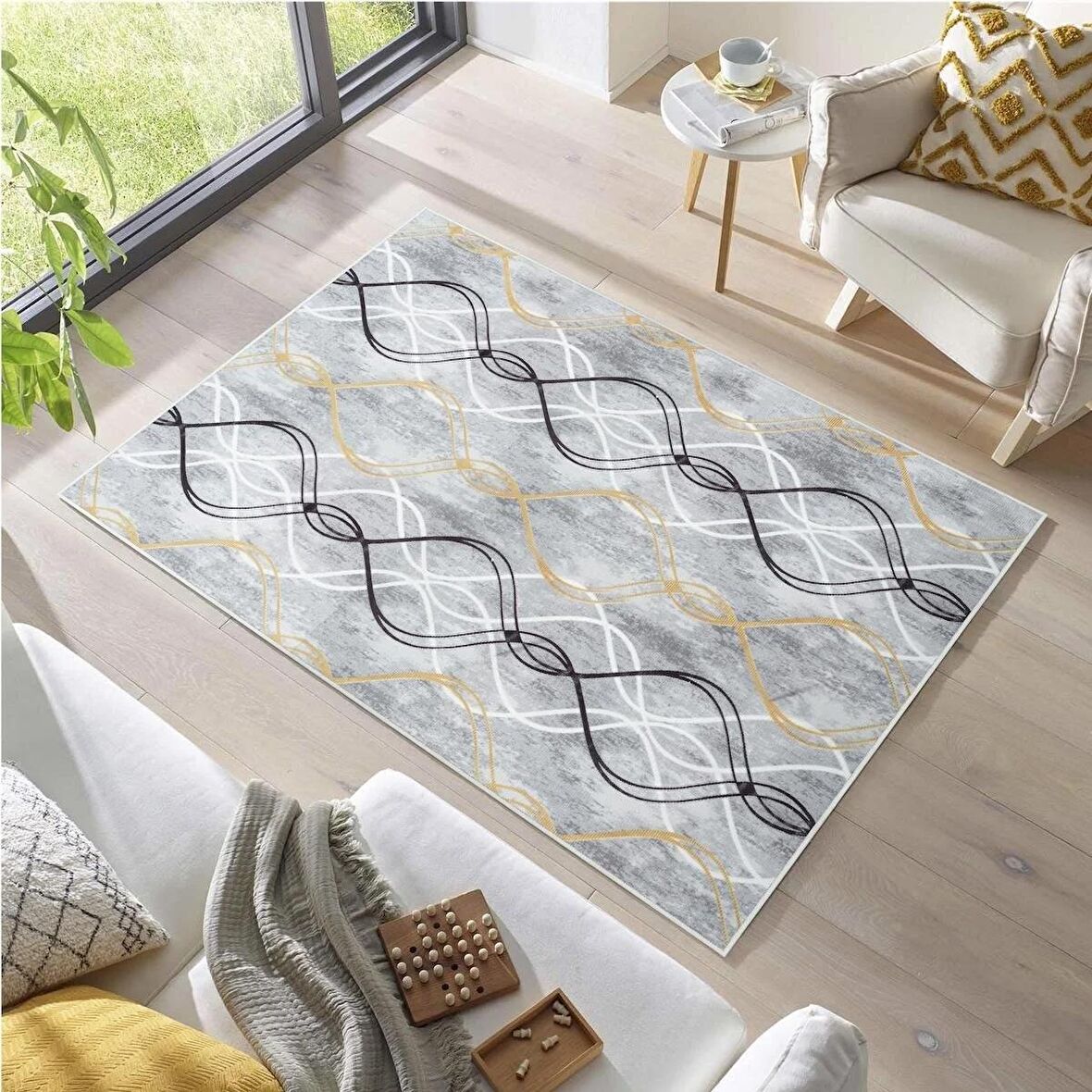 Hilton Halı ,Modern Yıkanabilir Kaymaz Taban Halı ,Salon Halısı ,Mutfak Halısı Yolluk