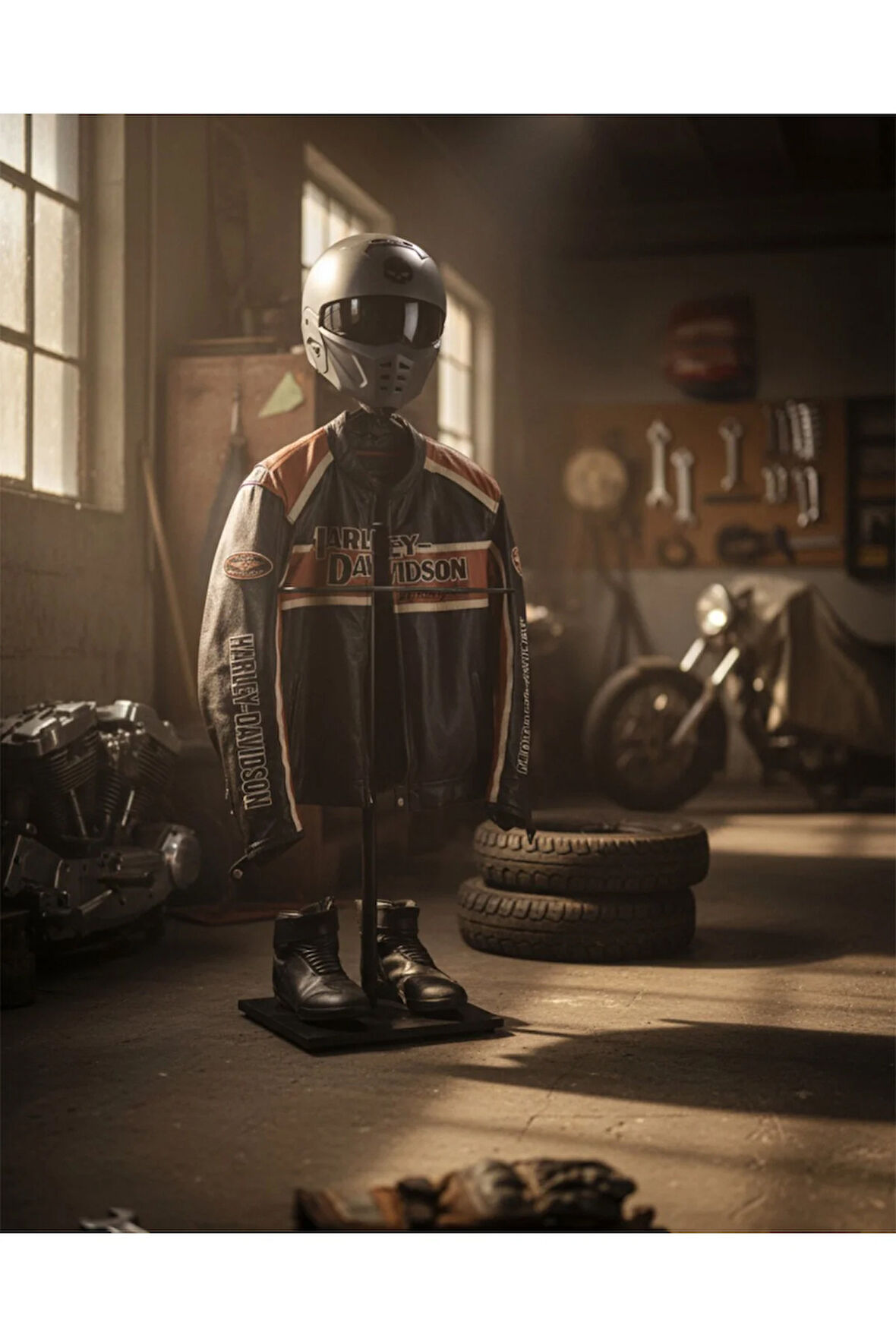 Biker Butler Kask Askılı Metal Dilsiz Uşak | Motosiklet Tutkunlarına Özel