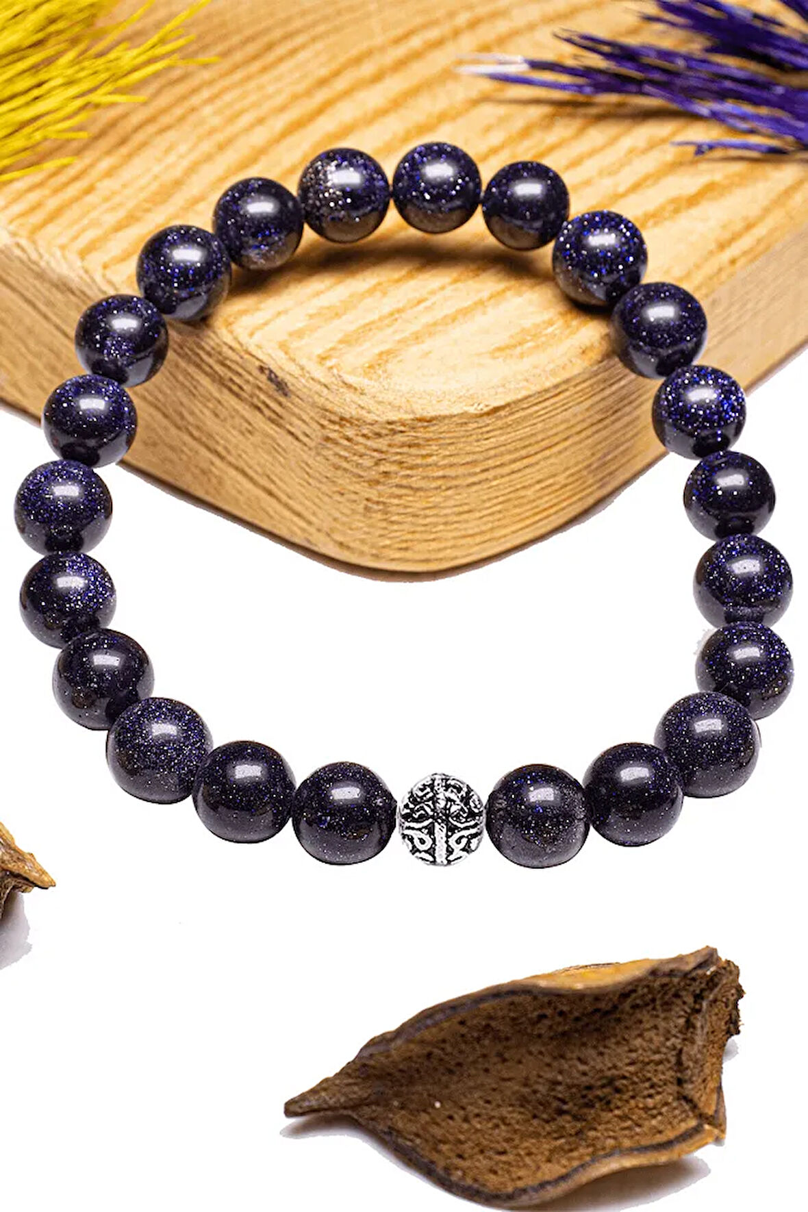 Sertifikalı Aaa Kalite Lacivert Yıldız Taşı Bileklik - Gümüş Aparatlı