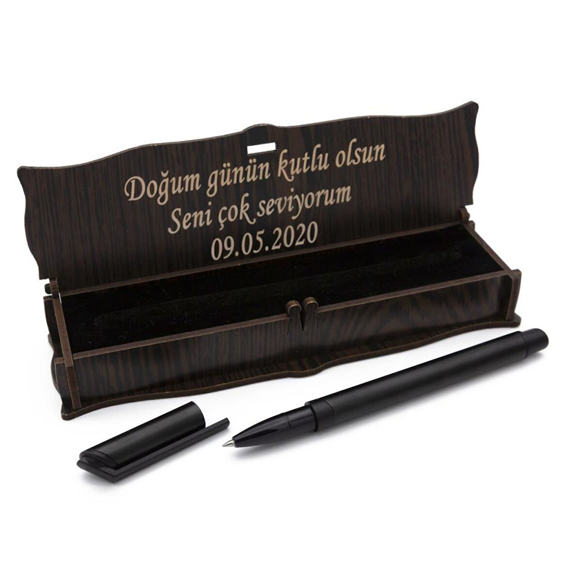 Kişiye Özel İsimli Kalem Ahşap Kutulu