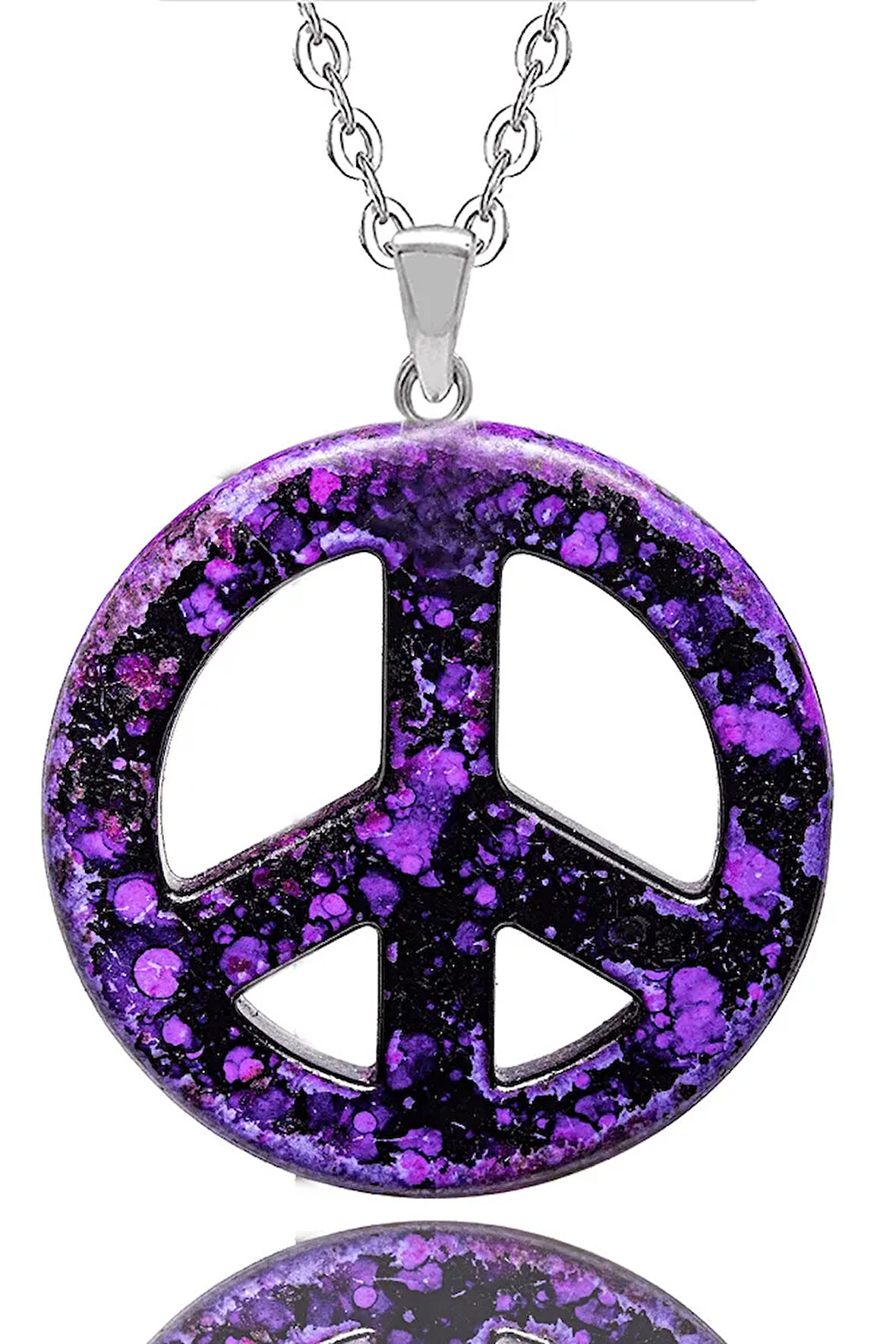 Sertifikalı Doğal Barış Sembolü Mor Kuvars Taşı Kolye