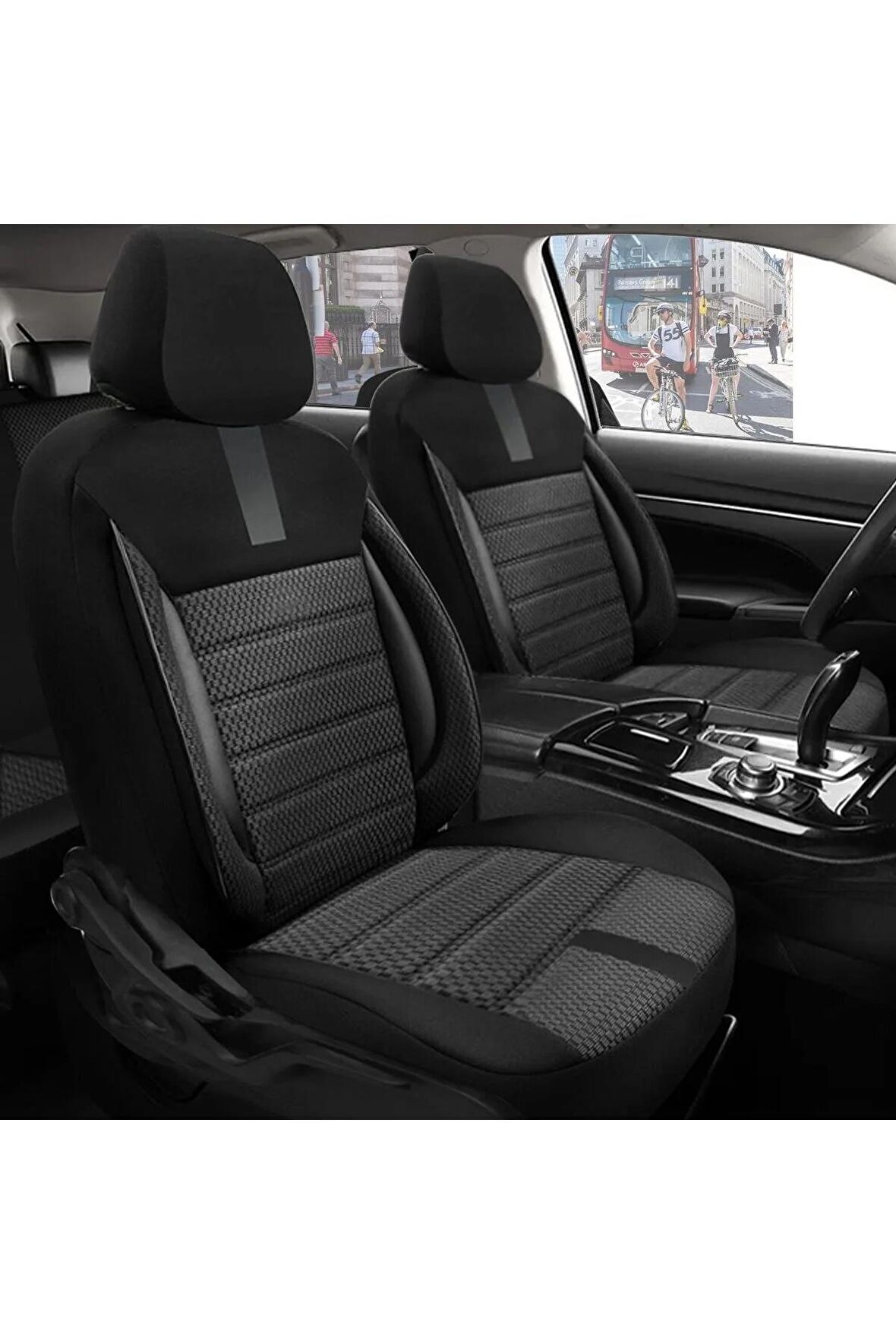 Unıversal NMS ONİKS GRİOto Koltuk KılıfıRenault Clio 2 Uyumlu Oto Koltuk Kılıfı 57