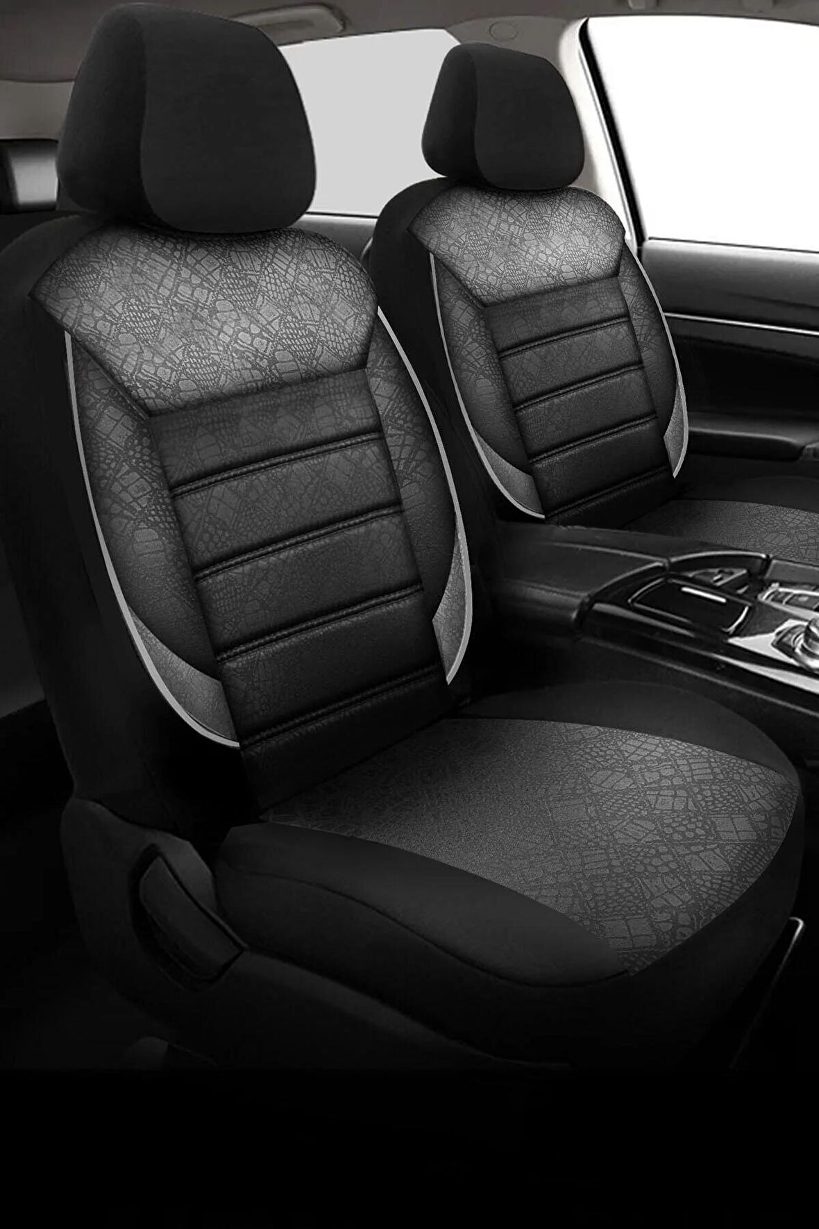 Gofya Füme Desenli Fiat Bravo Uyumlu Oto Koltuk Kılıfı
