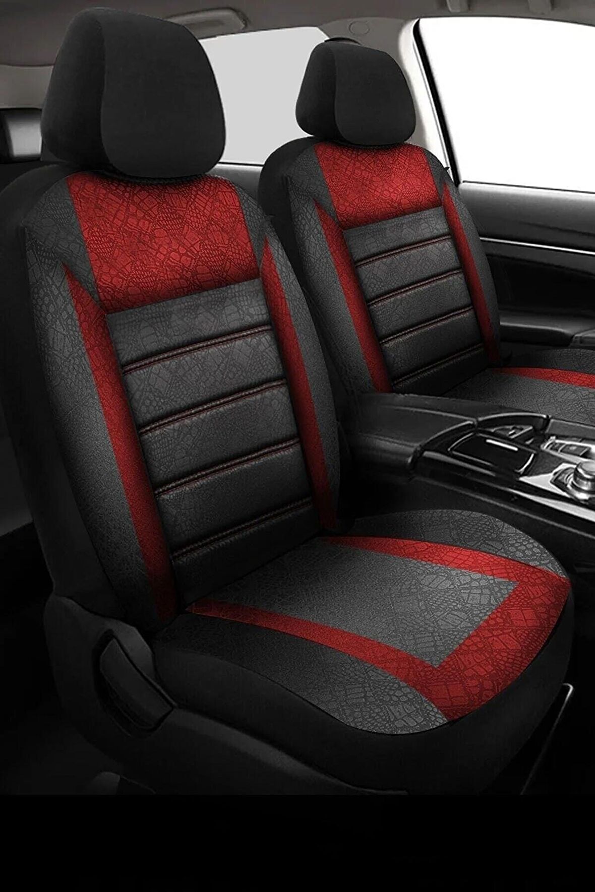 Kırmızı Gofi Extreme Mitsubishi Carisma Uyumlu Oto Koltuk Kılıfı