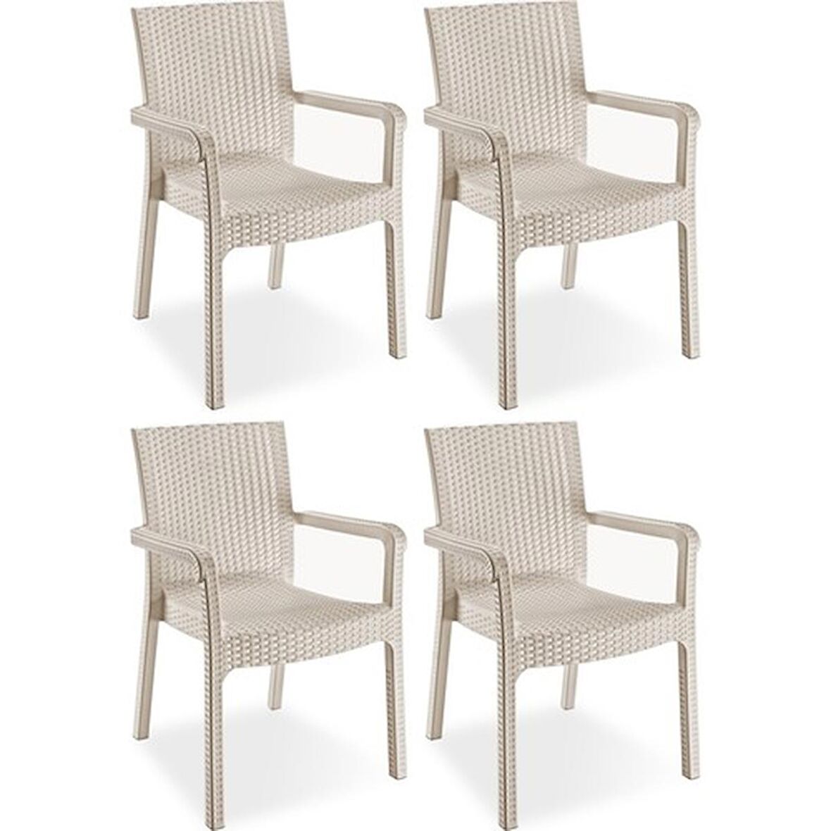 Holiday Markiz Rattan Koltuk Cappuccino 4'lü Set