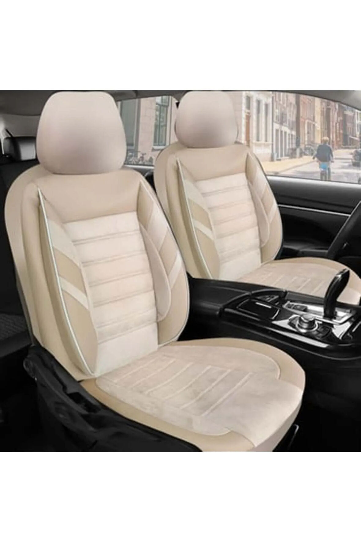 UNİVERSAL KZY Zebra Extra Bej  Citroen Saxo Uyumlu Oto Koltuk Kılıfı