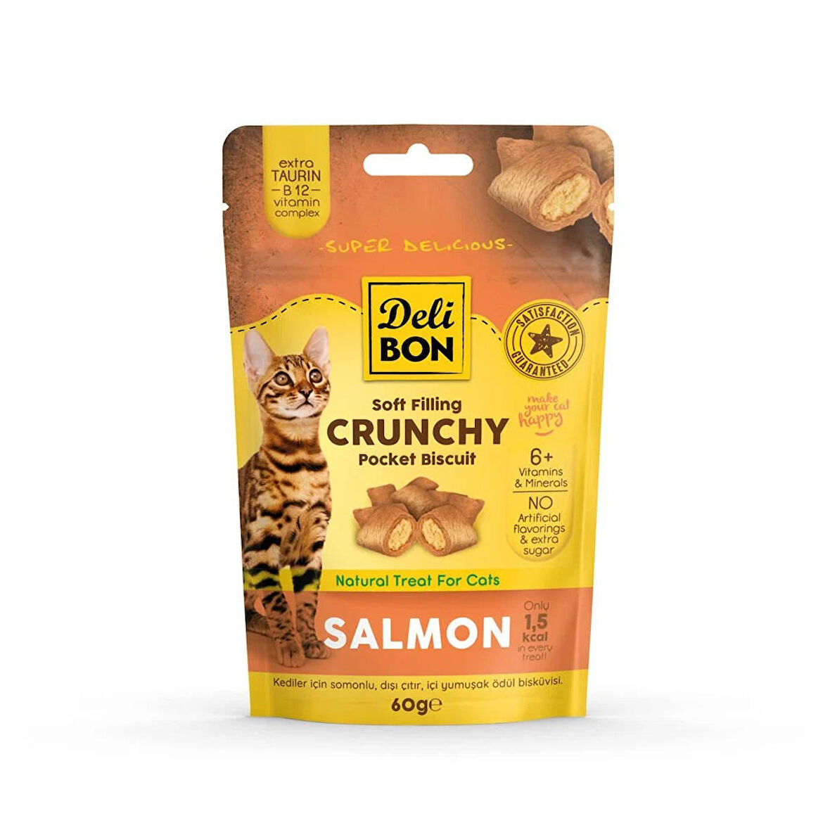 Delibon Cruncy İçi Dolgulu Ödül Bisküvisi - Somonlu 60gr