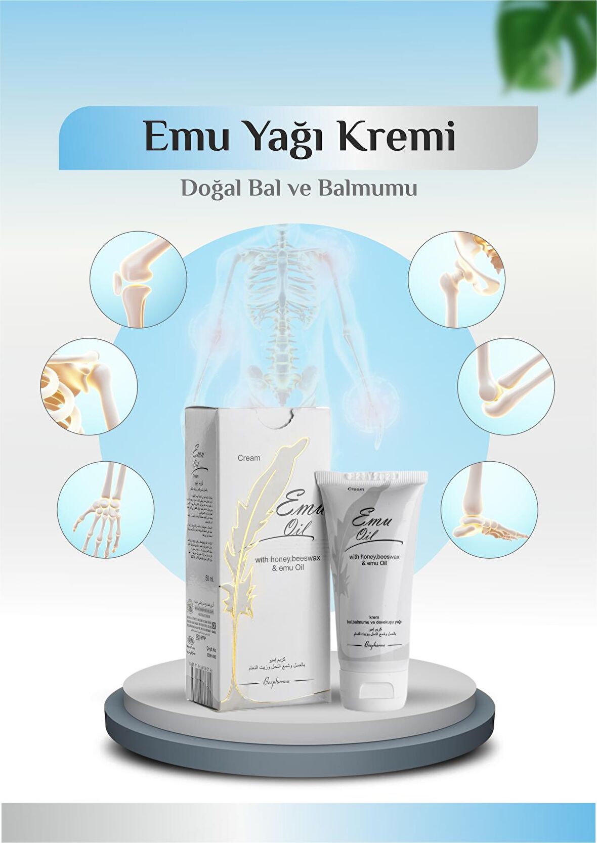 Bal, Propolis ve Emu Yağı Özlü Eklem ve Kas Bakım Kremi  50ml