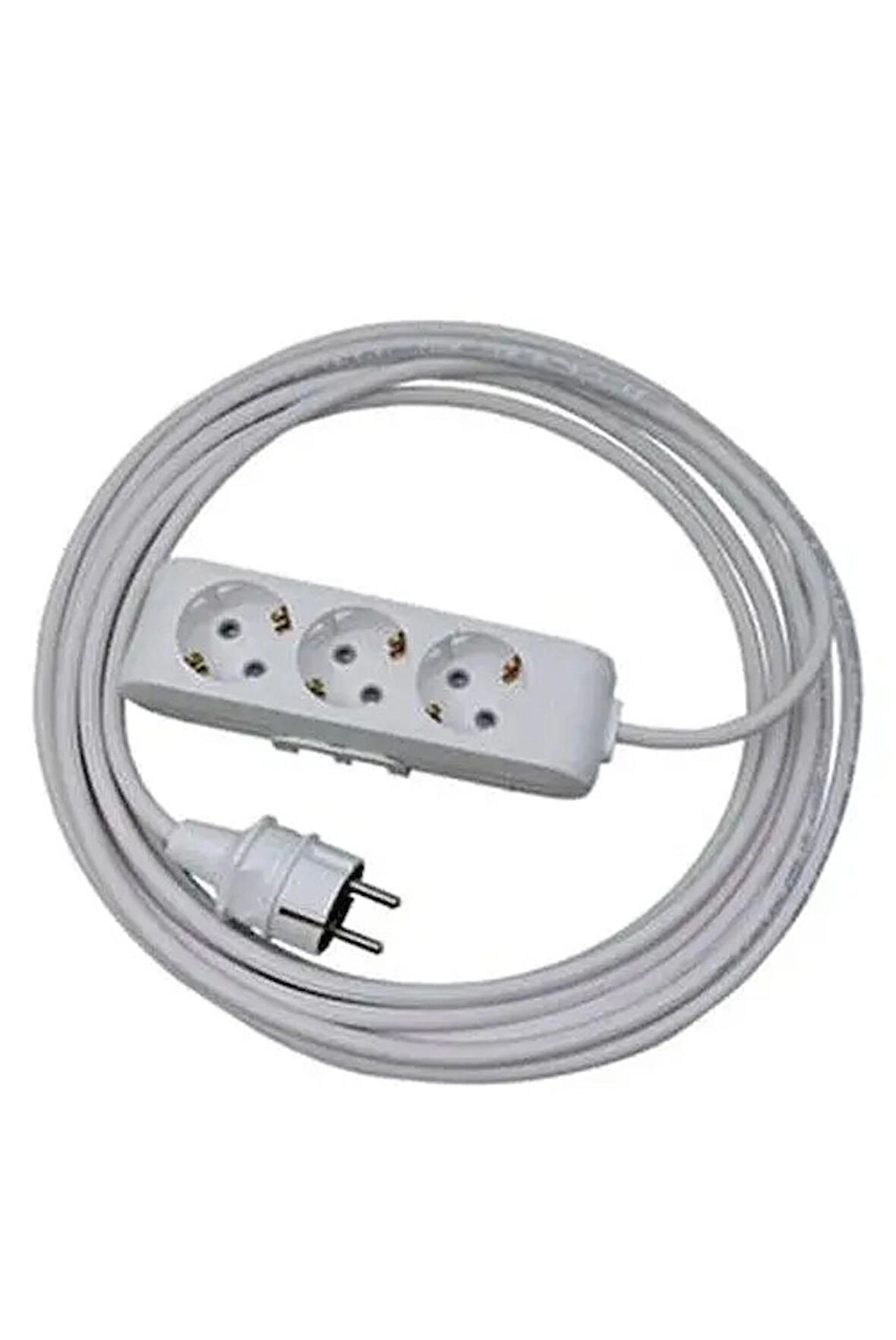 Üçlü Grup Priz Anahtarlı Topraklı 60 Metre Beyaz Seyyar Kablo(3x1,5 Öznur Kablo)