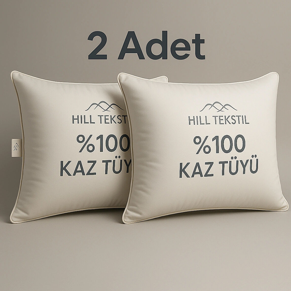2 Adet %100 Kaz Tüyü 20 Gıdık Yastık (ALÇAK YATIŞ) 50x70 Elizza- Biyeli