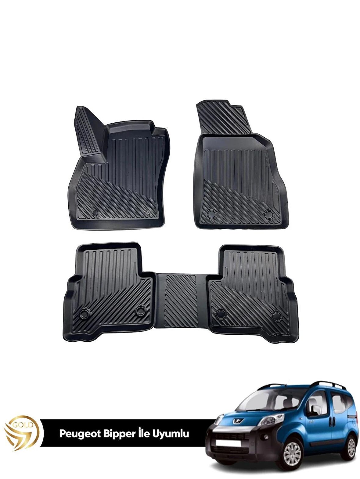 PEUGEOT BİPPER 2008+ İLE BİREBİR UYUMLU 3D OTO PASPAS RUİNS