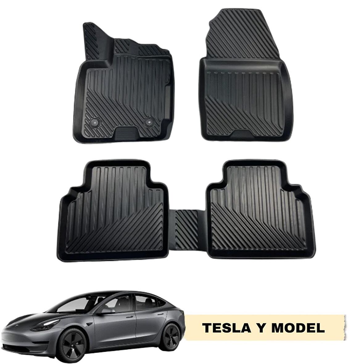 TESLA MODEL Y İLE BİREBİR UYUMLU 3D OTOPASPAS RUİNS