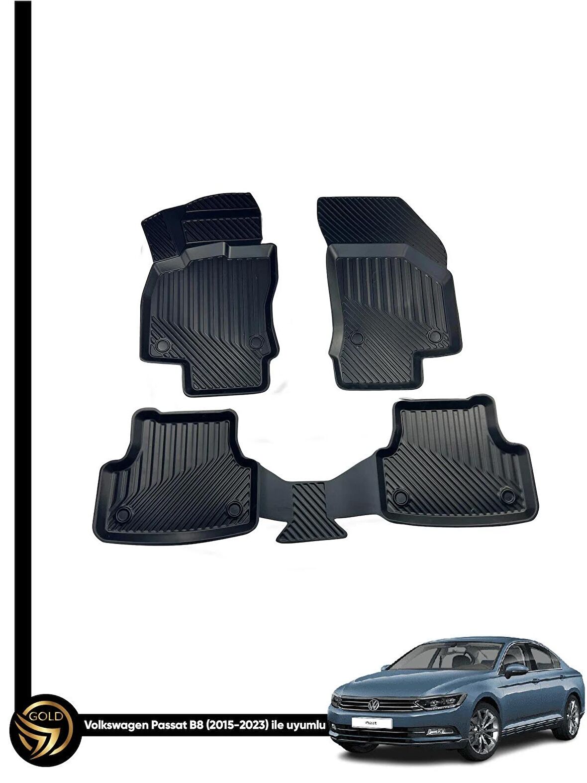 VOLKSWAGEN PASSAT B8 2015+ İLE BİREBİR UYUMLU 3D OTO PASPAS RUİNS 