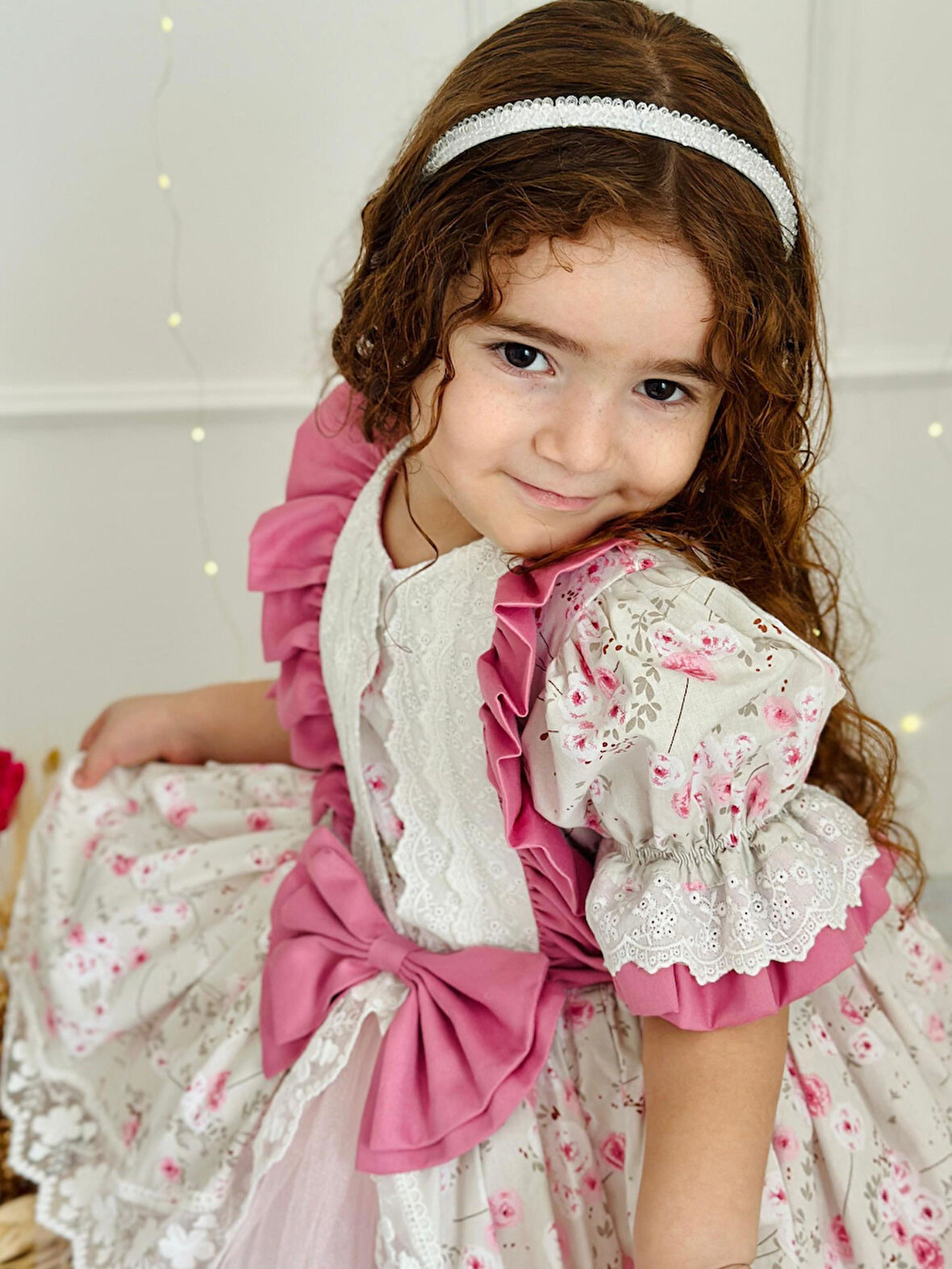 Gül Kurusu Pembe Vintage Kız Bebek Elbisesi,Doğum günü , fotoğraf çekim elbisesi,0-12 Yaşa Uygun