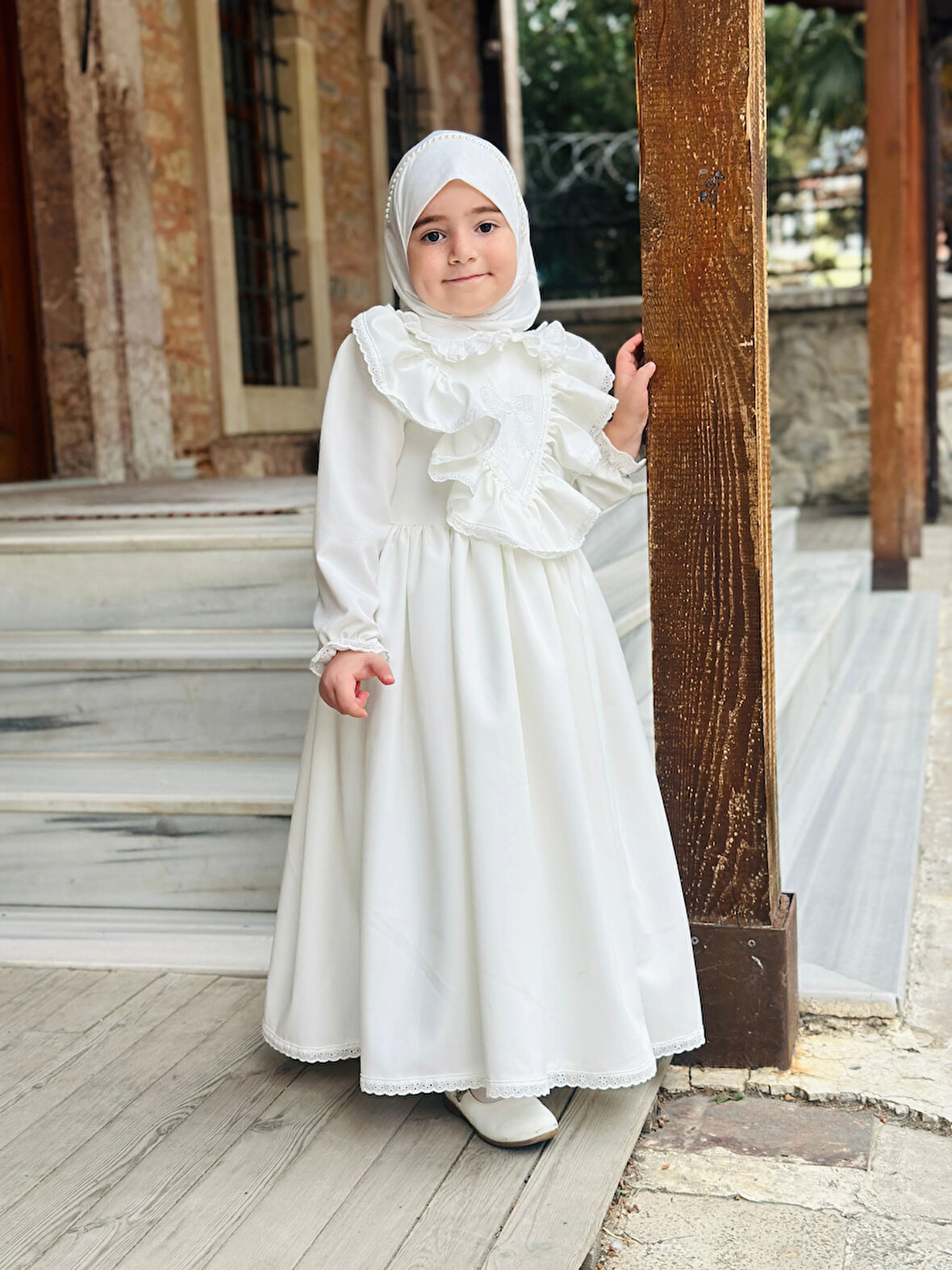 Ayperi Kız Çocuk Tesettür Elbisesi Merasim Elbisesi,Başörtülü takım 3-12 Yaş Uygun