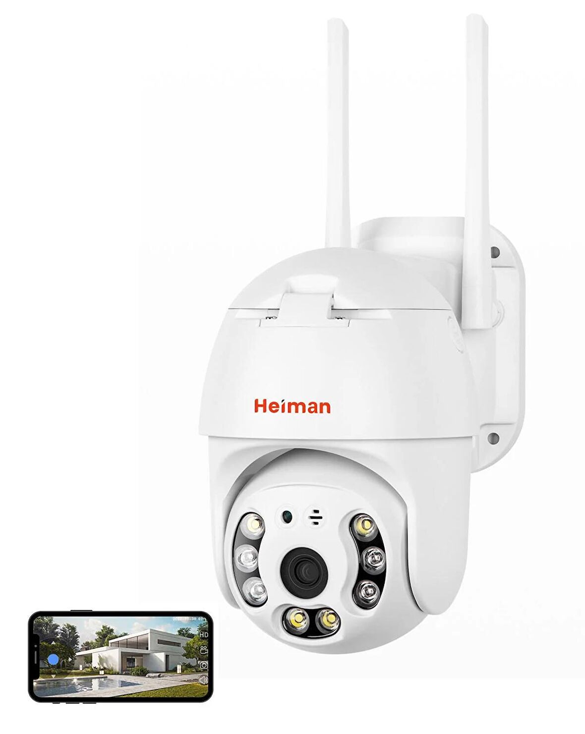 Heiman HM-40 WİFİ 2mp Onvif Dış Mekan Gece görüşlü Hareket Algılama AP Modlu Kamera
