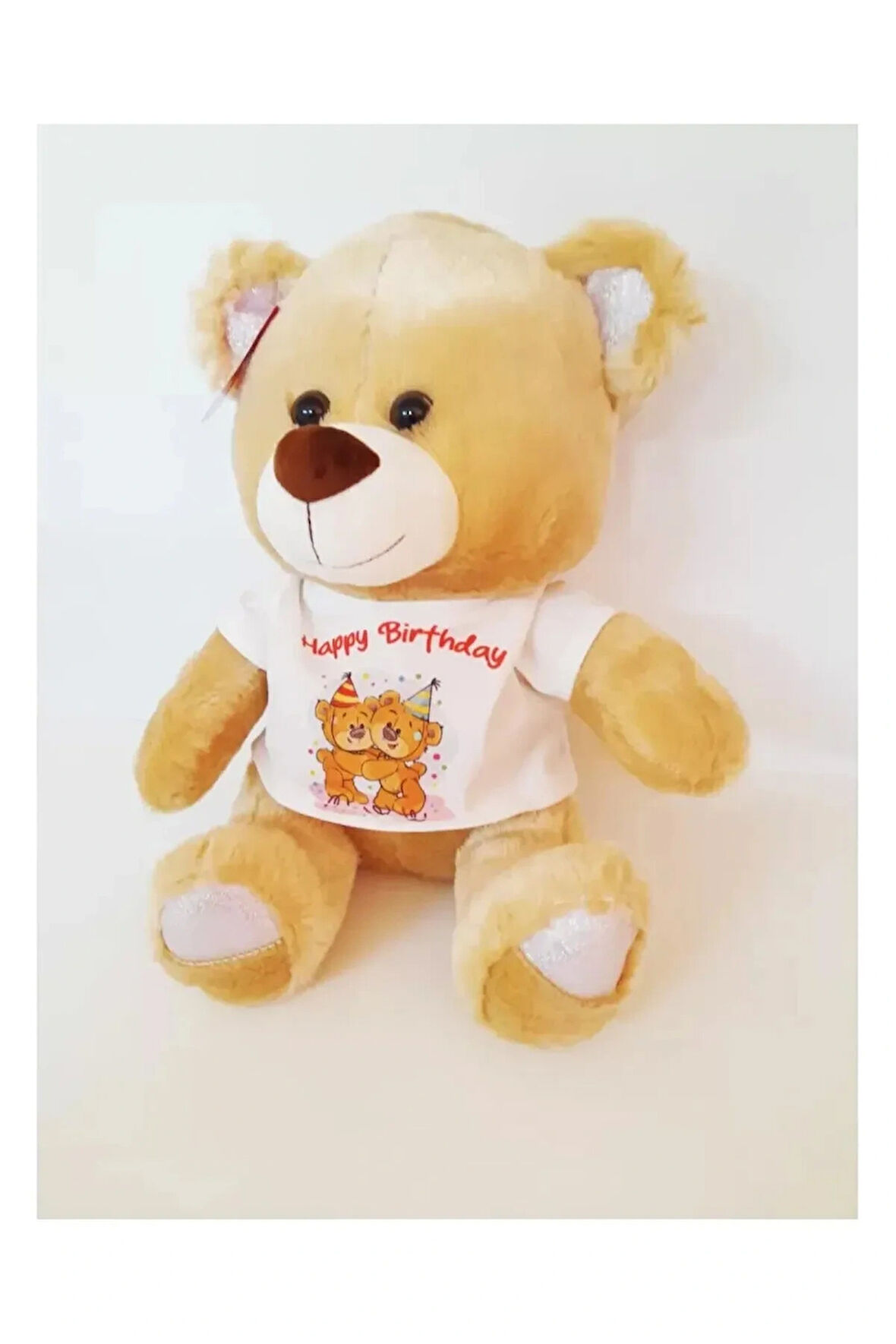 Baskılı t-shirtlü Peluş Ayı Kahverengi 40 cm