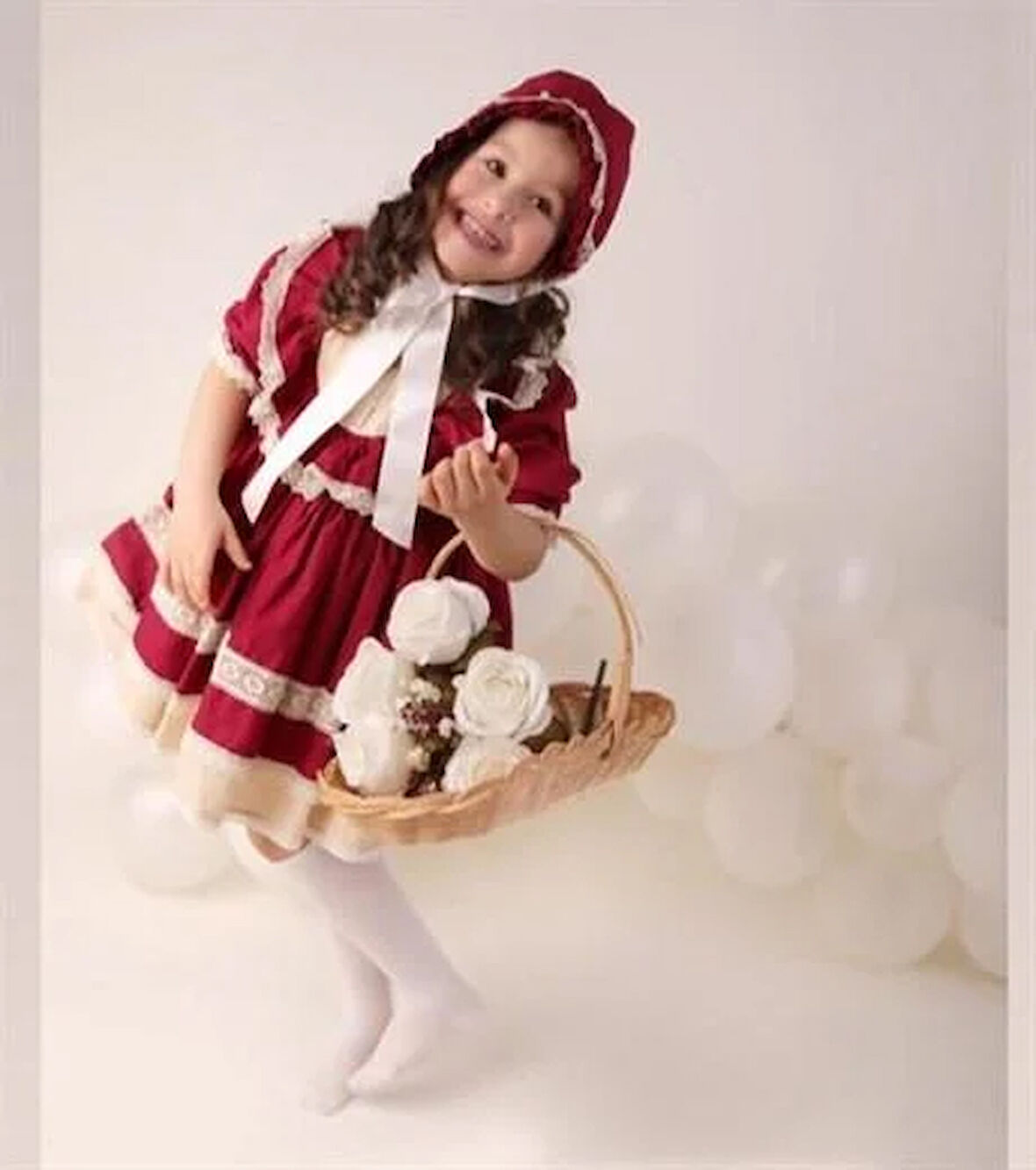 Bordo Vintage Kız Bebek Elbisesi, Özel Dikim Kız Çocuk Elbisesi, Doğum günü elbisesi, fotoğraf çekim elbisesi, Kız Bebek Hediyesi, 0-12 Yaşa Uygun