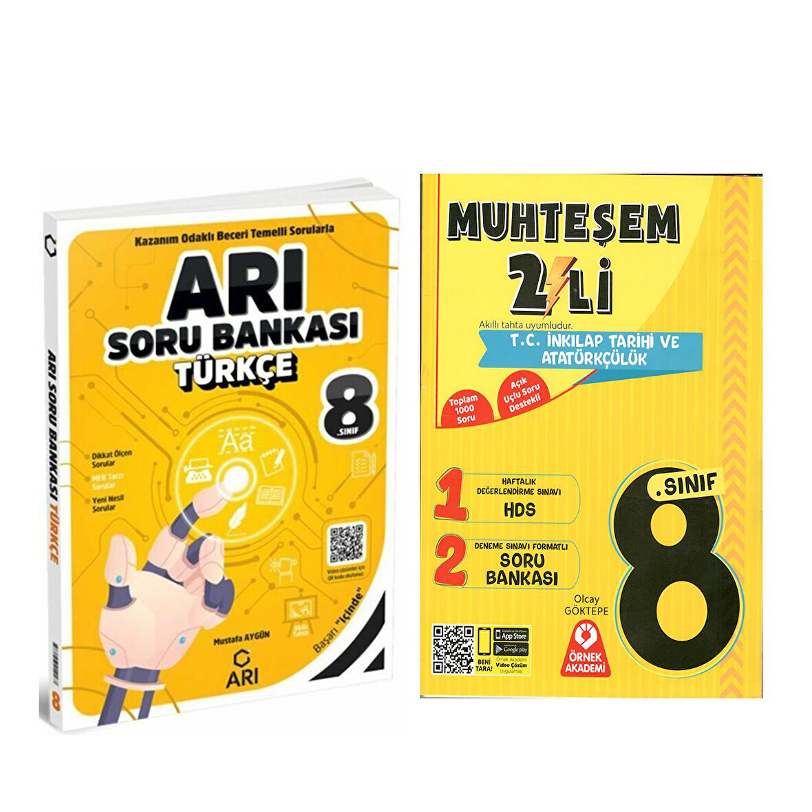 Arı 8.Sınıf Türkçe ve Örnek Akademi Muhteşem İkili İnkılap Seti 2 Kitap