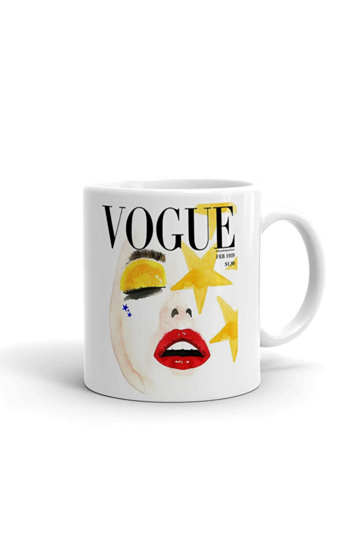 Vogue Magazin Dergisi ithal Porselen Seramik Kupa Bardak