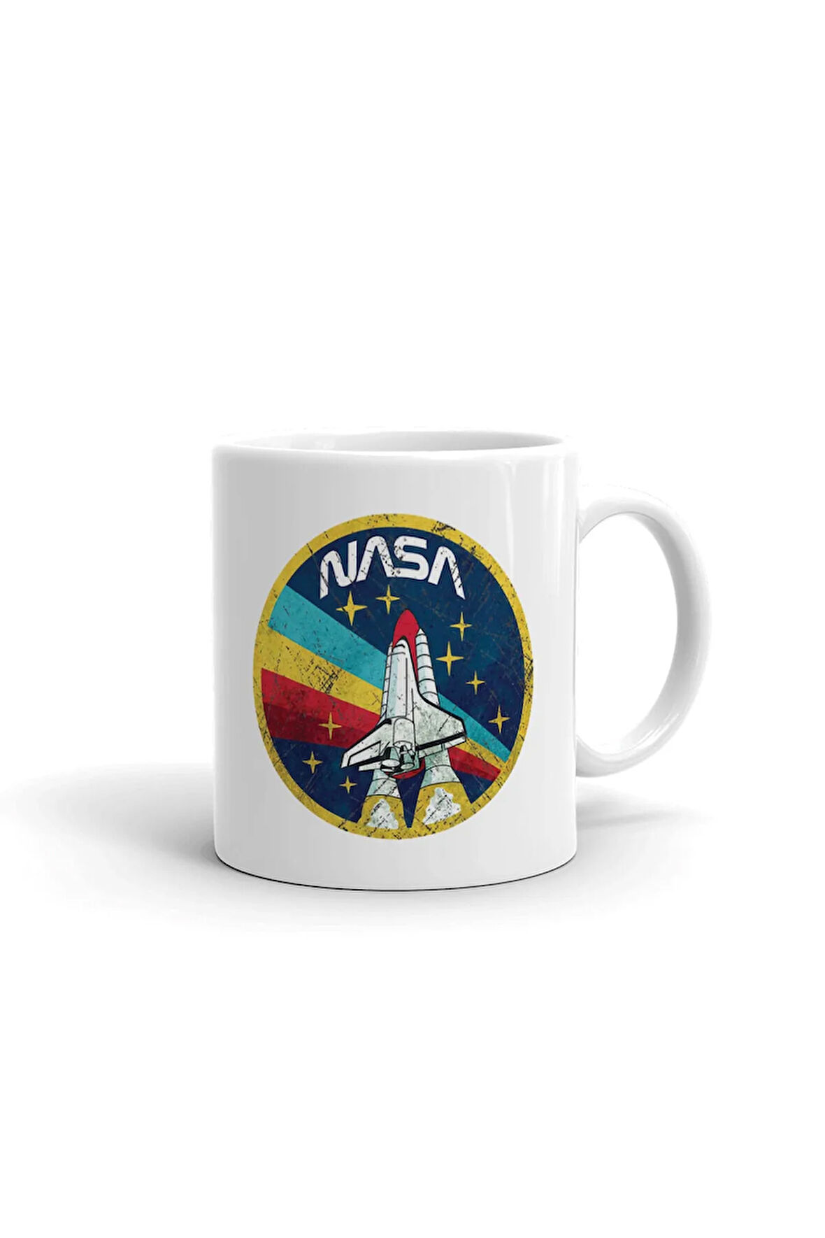 Beyaz Retro Nasa Tasarım Seramik ithal Porselen Seramik Kupa Bardak