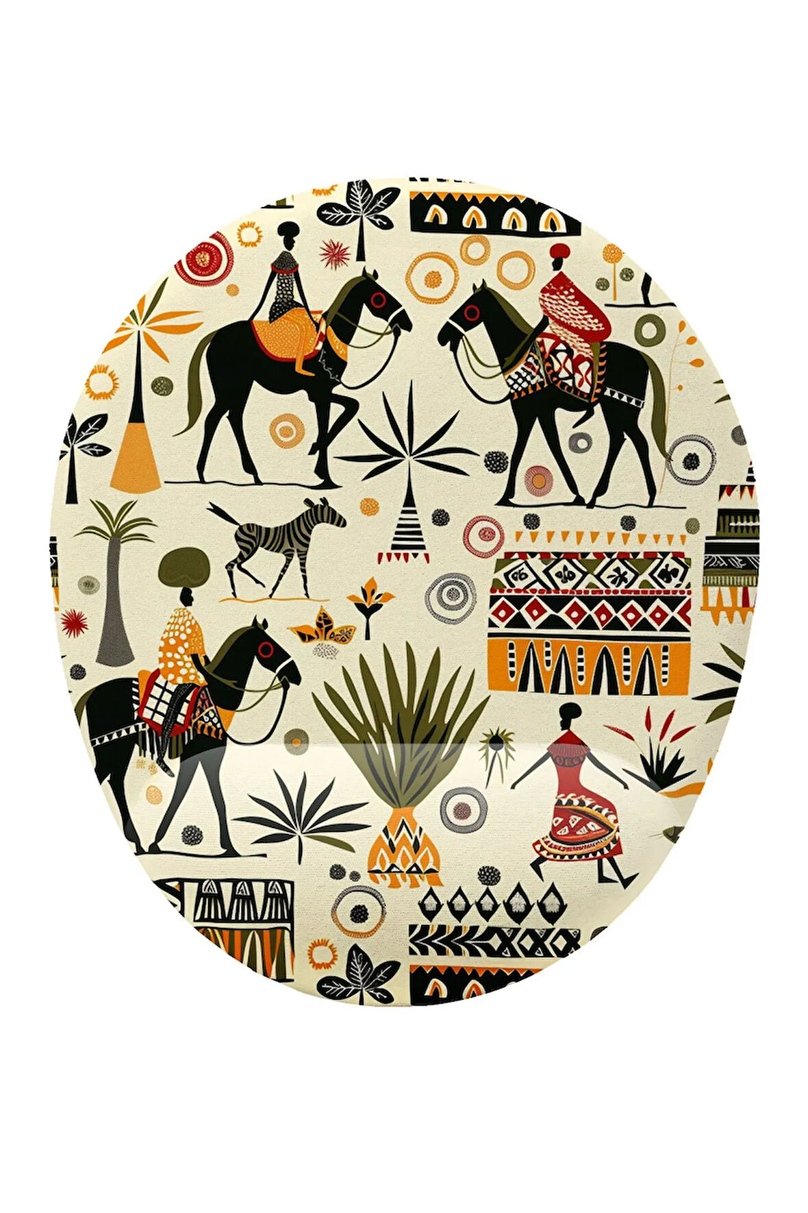 Afrika Tasarım Bilek Destekli Kaymaz Buruşmaz Kırılmaz Mouse Pad