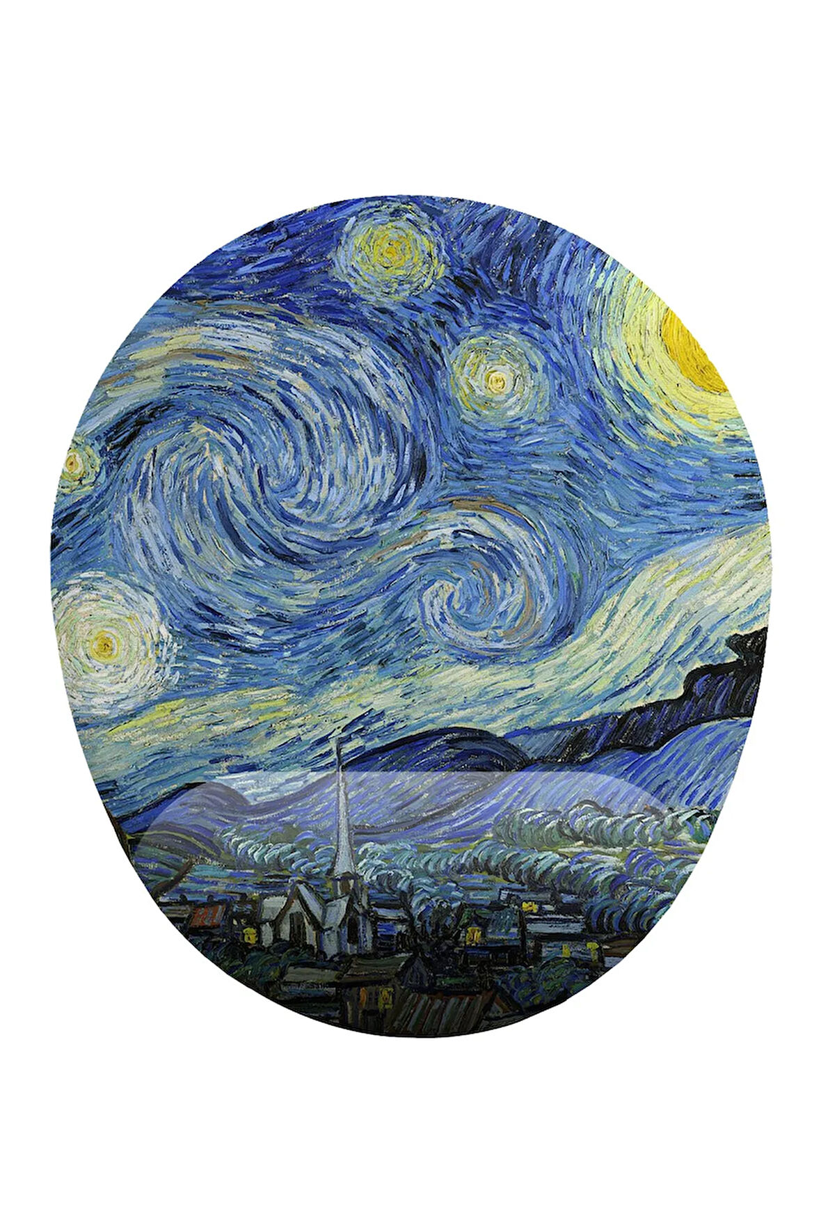 Mavi Van Gogh Yıldızlı Gece Bilek Destekli Kaymaz Buruşmaz Kırılmaz   Mousepad