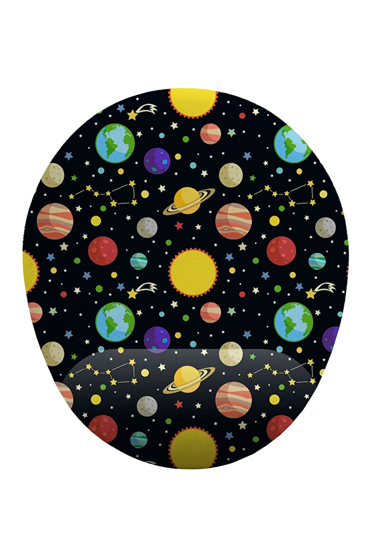Uzay Güneş Ve Gezegenler Bilek Destekli Kaymaz Buruşmaz Kırılmaz Mouse Pad