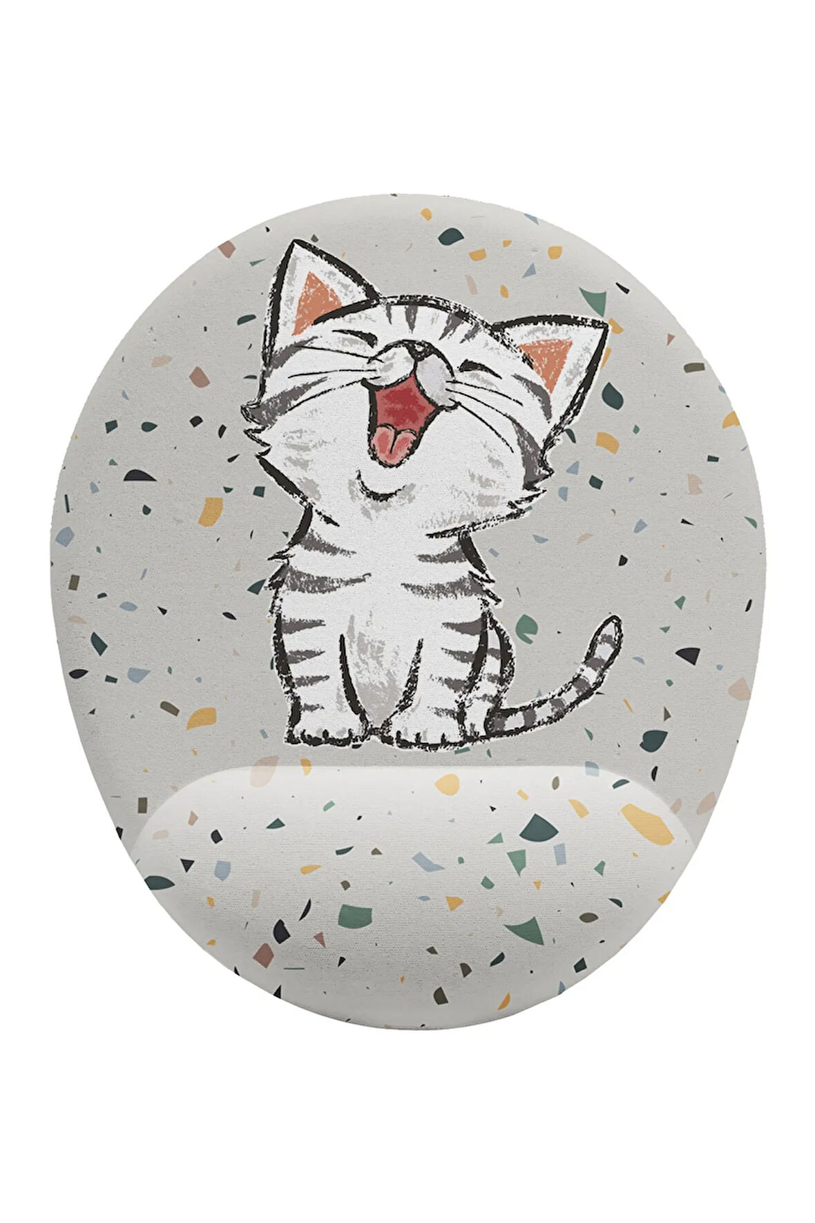 Minik Sevimli Kedi Bilek Destekli Kaymaz Buruşmaz Kırılmaz Mouse Pad