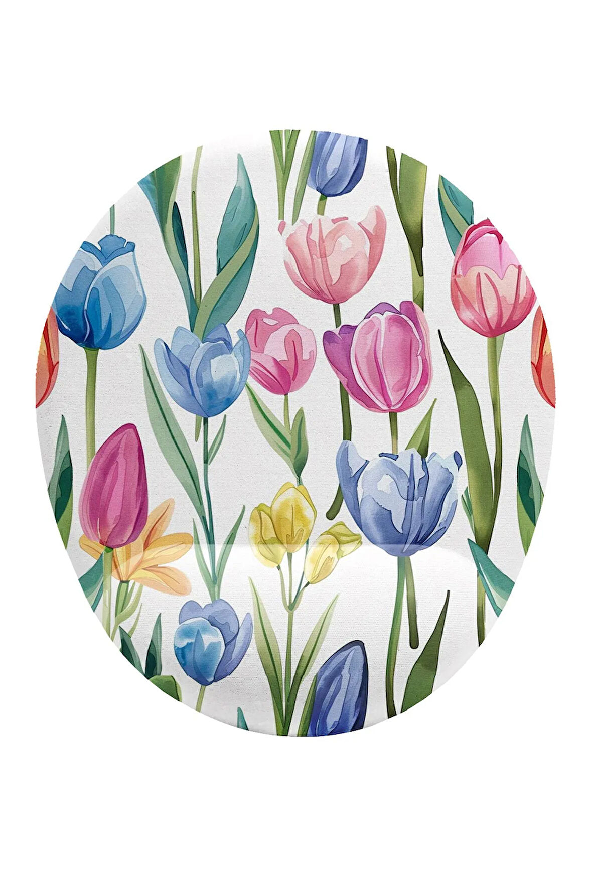 Lale Desenli Bilek Destekli Kaymaz Buruşmaz Kırılmaz Mouse Pad