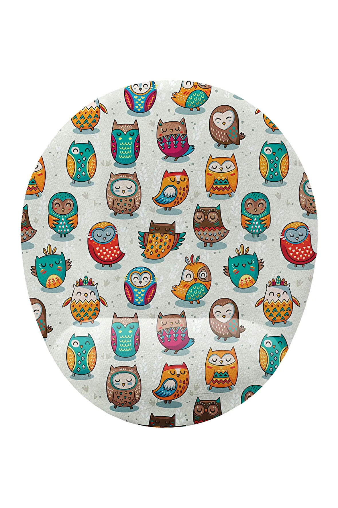 Baykuş Desenli Bilek Destekli Kaymaz Buruşmaz Kırılmaz Mouse Pad