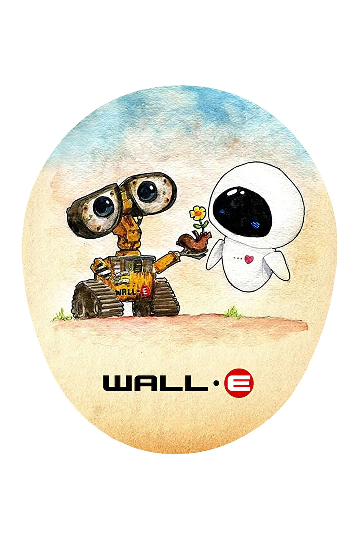 Wall E Ve Eve Tasarım Bilek Destekli Kaymaz Buruşmaz Kırılmaz Mouse Pad