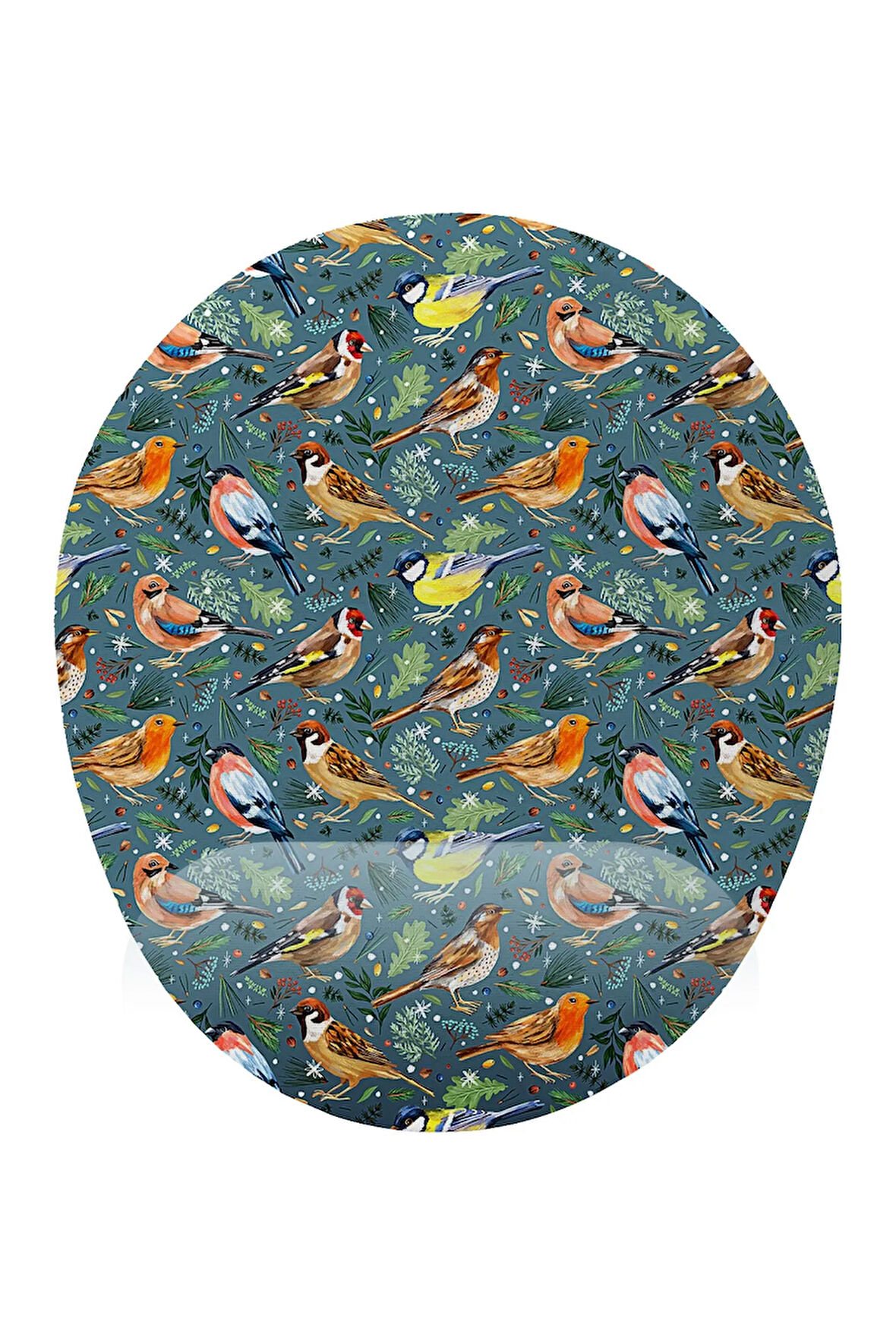 Kuş Desenli Bilek Destekli Kaymaz Buruşmaz Kırılmaz Mouse Pad