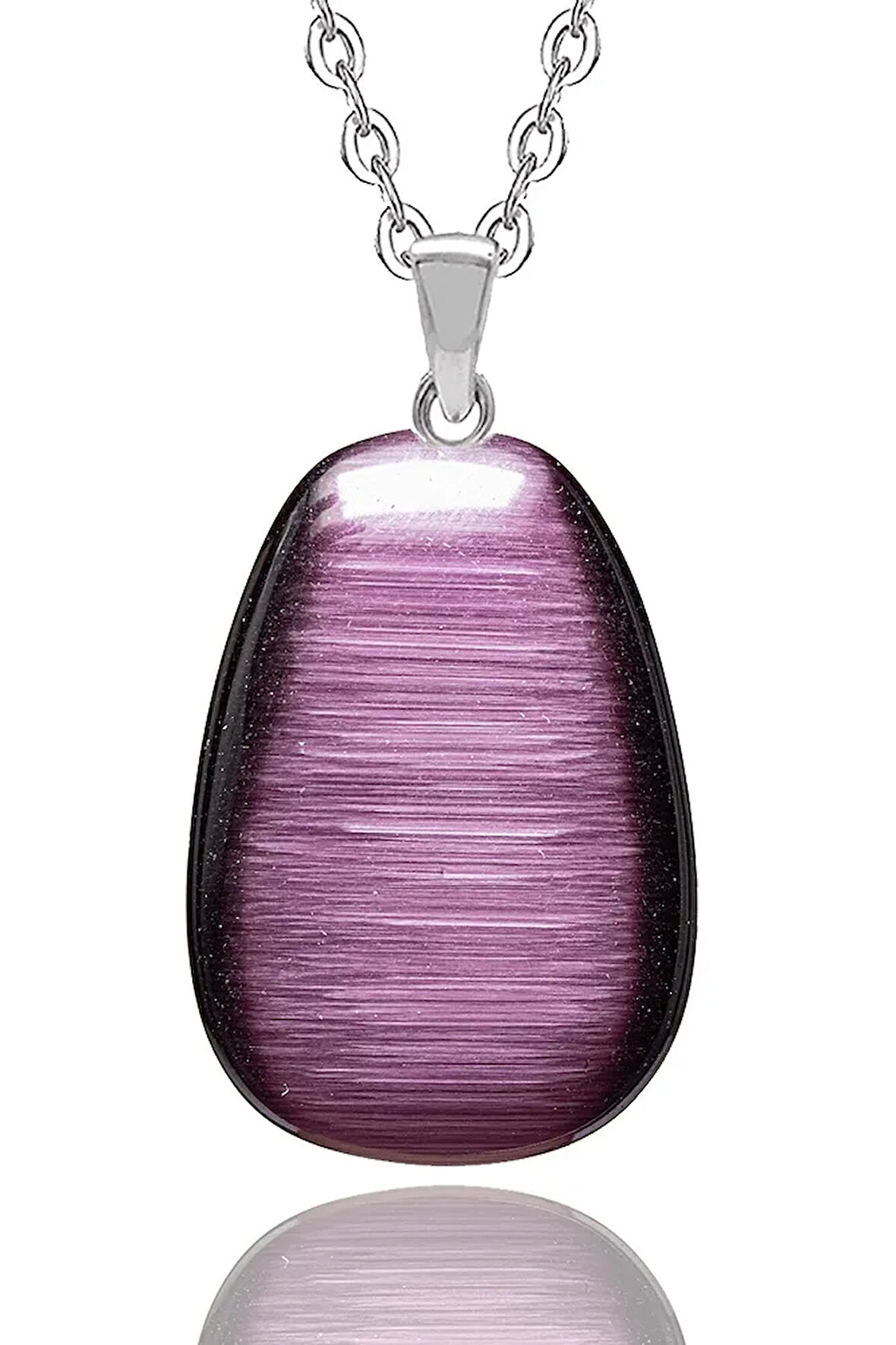 Sertifikalı Doğal Mor Akik Taşı Kolye