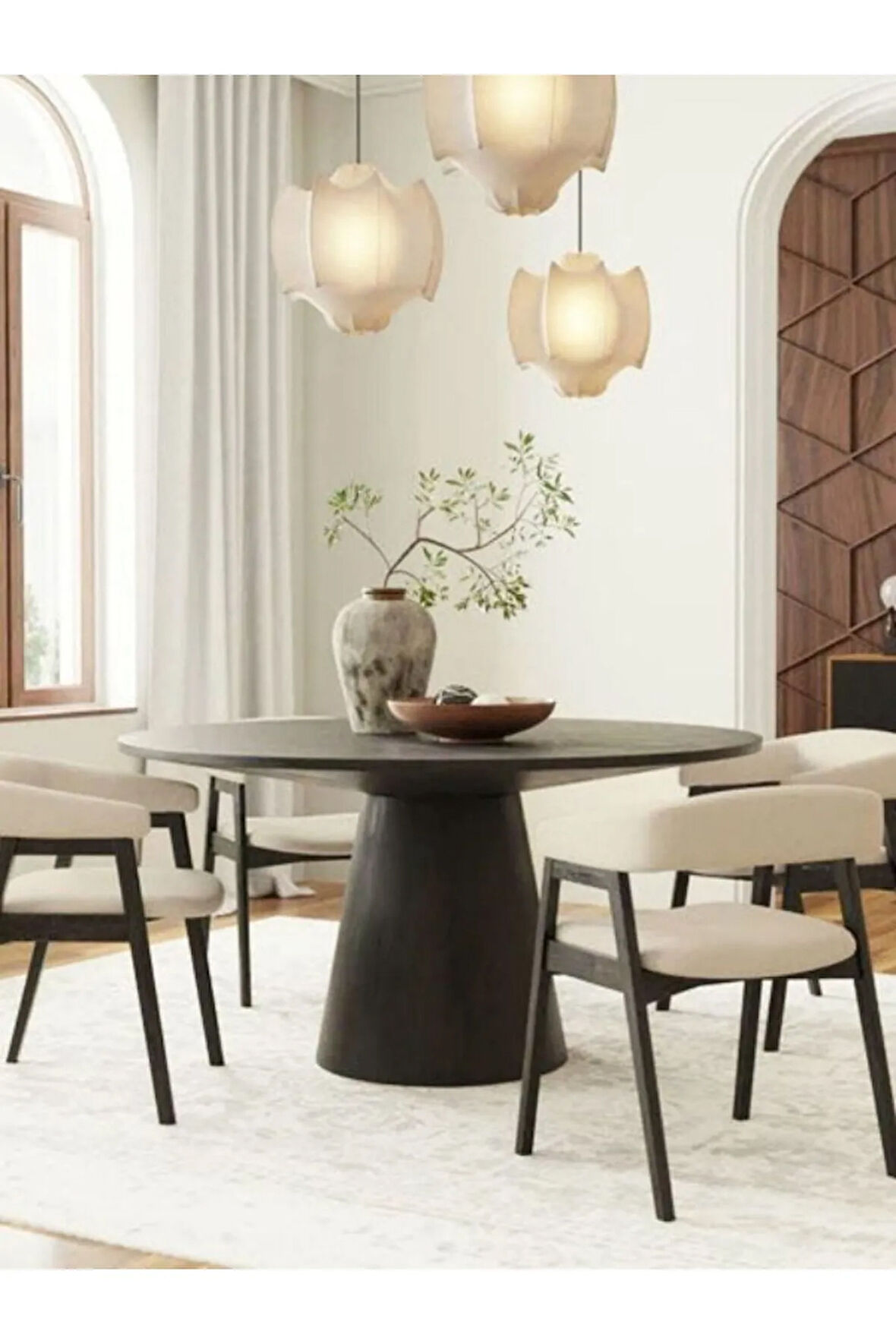 Hemera Ceviz Ahşap Yemek Masası 120x120