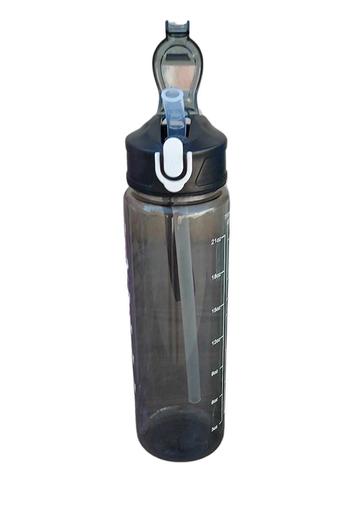 750ml Pipetli Sızdırmaz Plastik Sporcu Öğrenci Motivasyon Matarası Şişesi Suluğu
