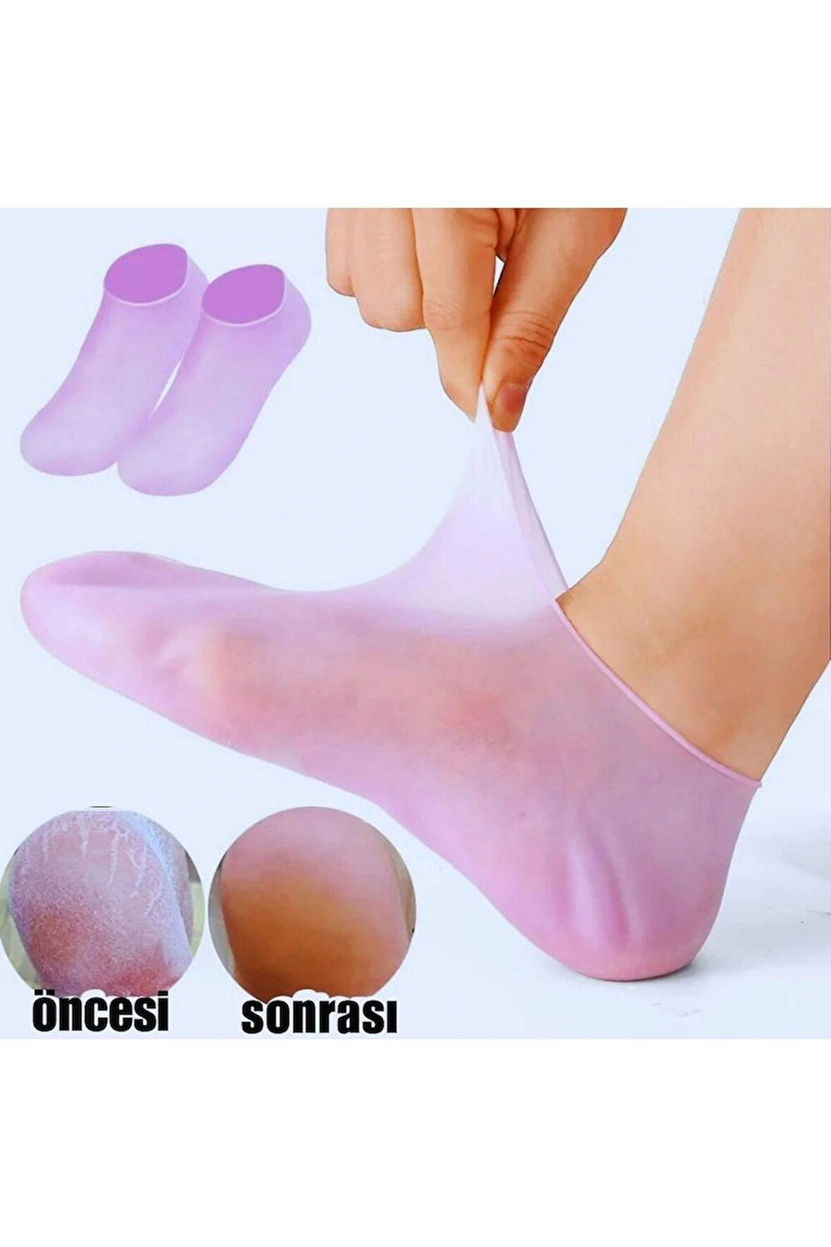 Silikon Topuk Bakım Çorabı Nemlendirici Spa Etkili Ayak Maskesi