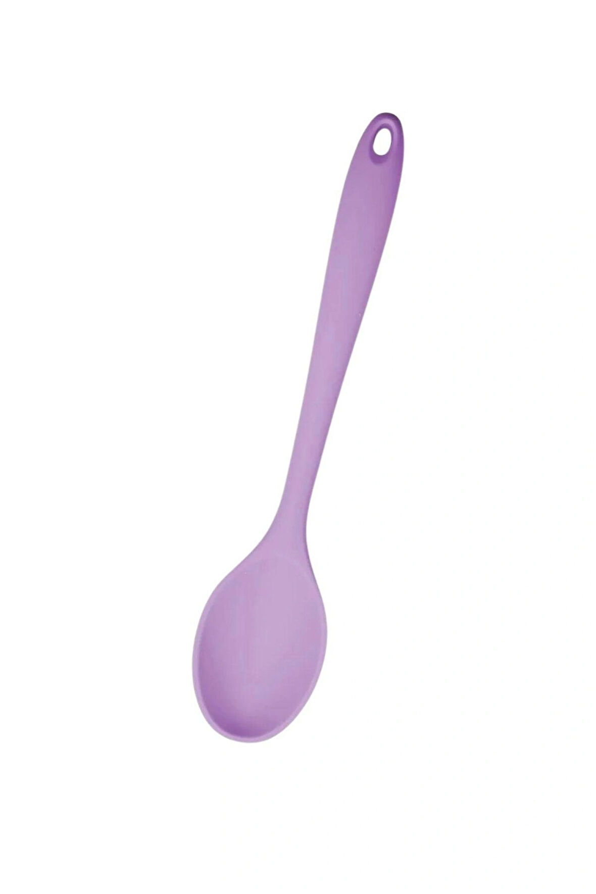 Silikon Mutfak Kaşığı 28 cm, Sert Uçlu, Yüksek Isıya Dayanıklı, Yanmaz & Yapışmaz
