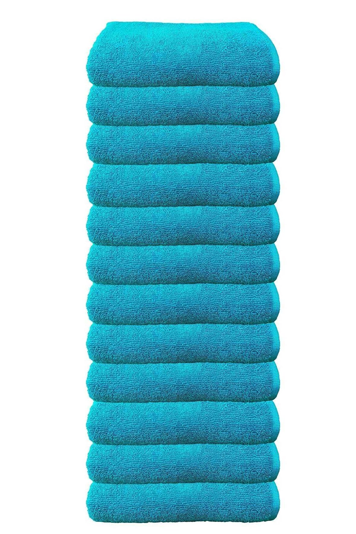 12li Paket Boya Tutmayan Mikrofiber El Yüz Spor Kuaför Havlusu 50X90 Cm