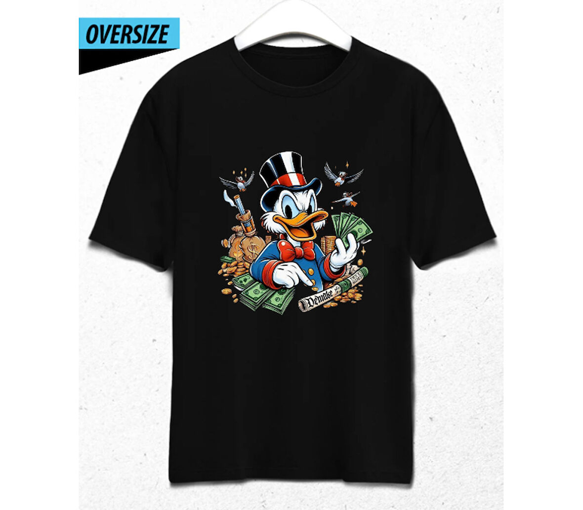 Vibe: Billionaire – Oversize Unisex T-Shirt Siyah