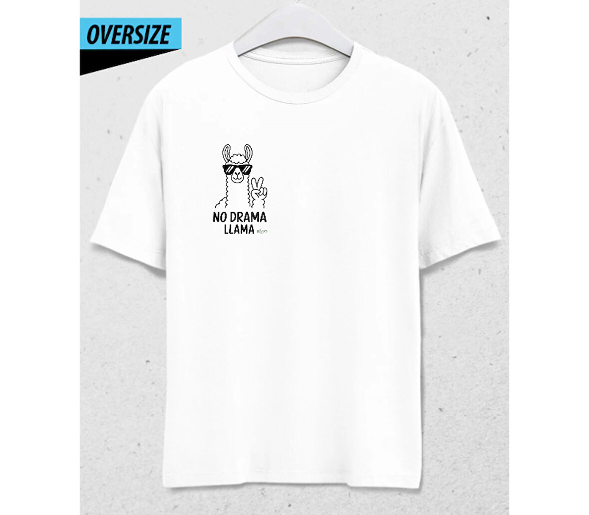 Drama-Free Zone – Oversize Unisex T-Shirt Beyaz